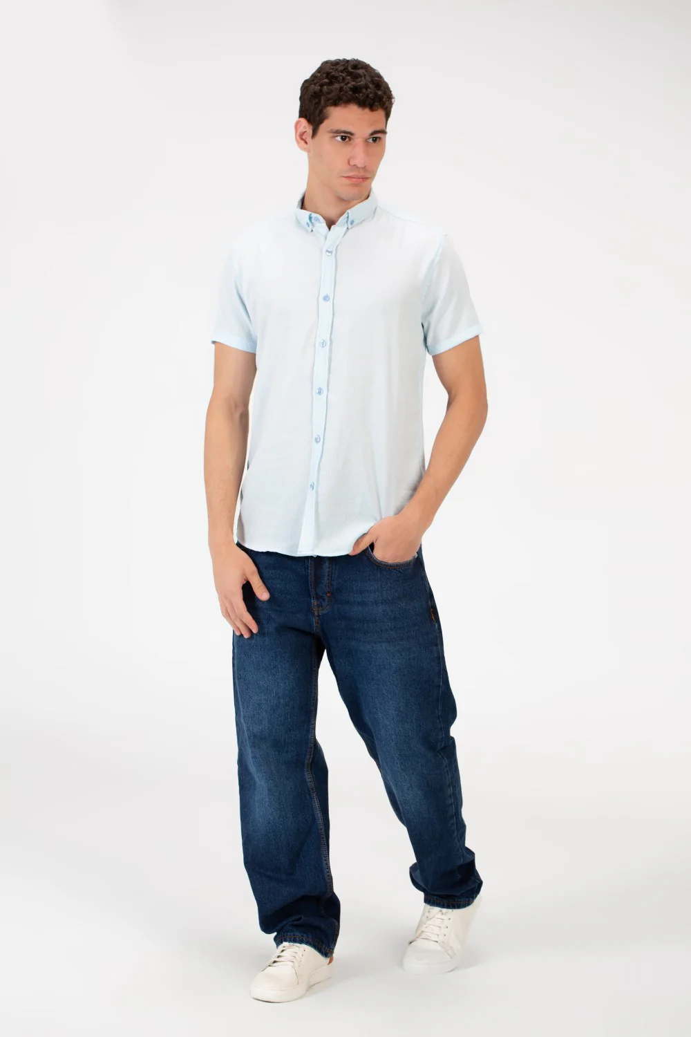 Men's Slim Fit Basic Half Sleeve Shirt - Image 12