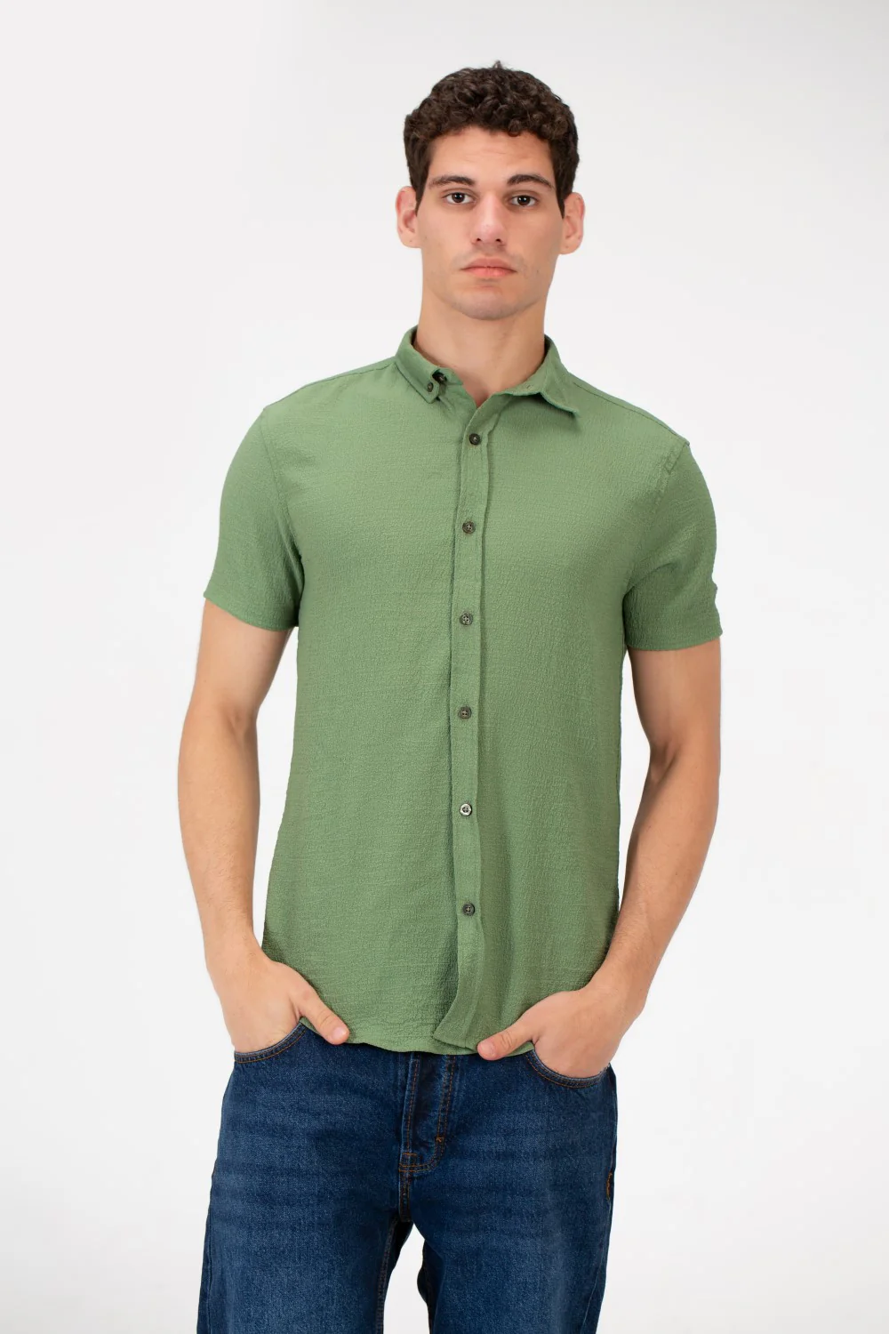 Men's Slim Fit Basic Half Sleeve Shirt - Image 13