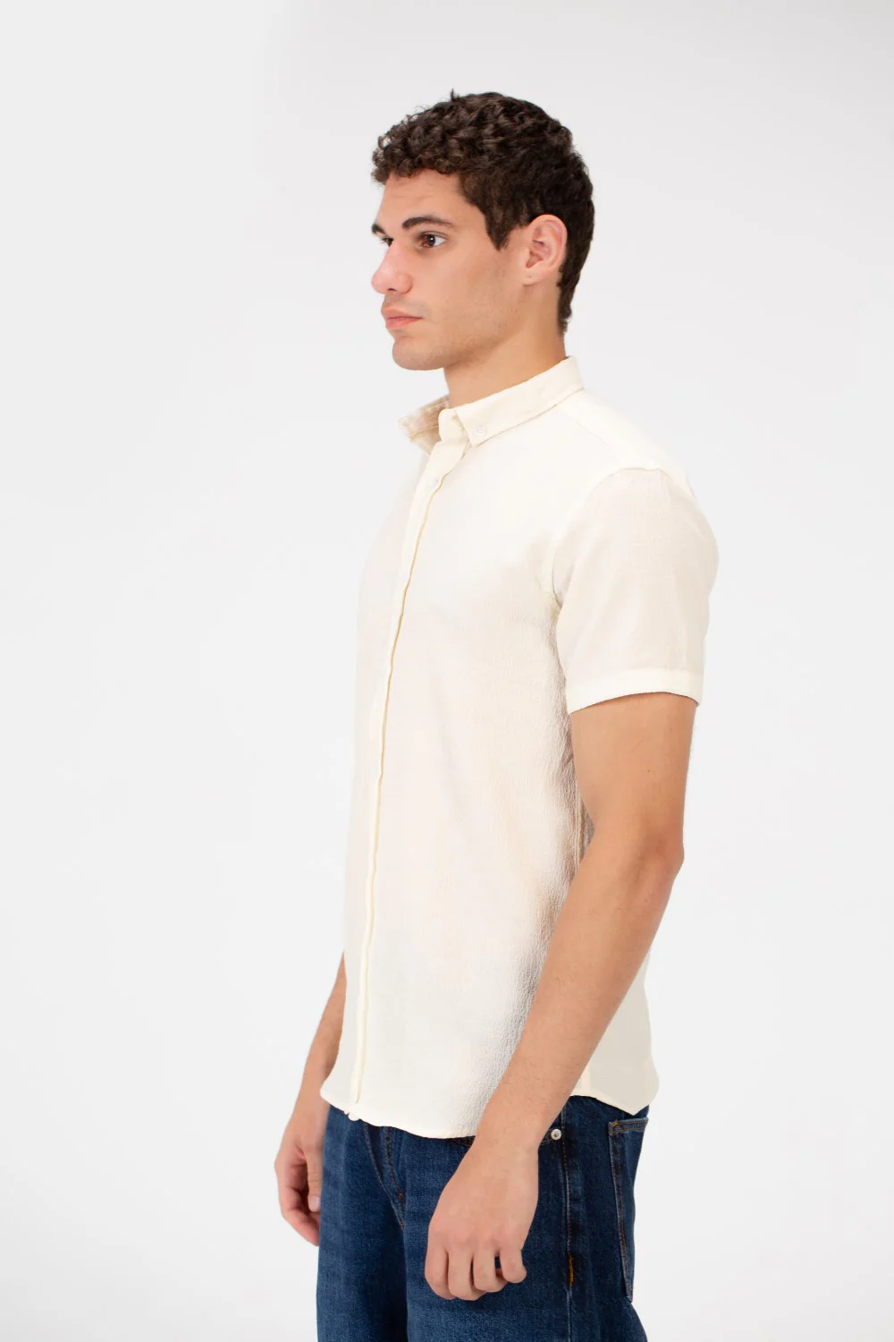 Men's Slim Fit Basic Half Sleeve Shirt - Image 3