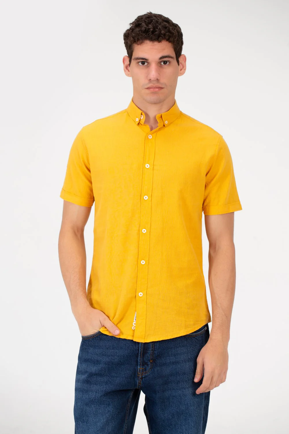 Men's Slim Fit Basic Half Sleeved Shirt - Image 13
