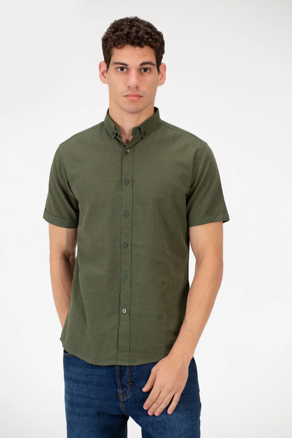 Men's Slim Fit Basic Half Sleeved Shirt - Image 17
