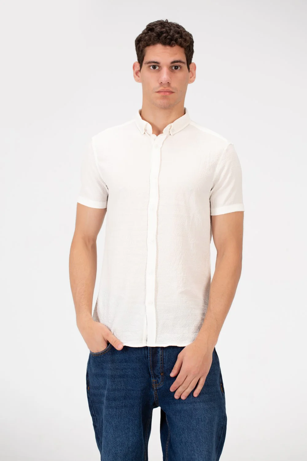 Men's Slim Fit Basic Half Sleeved Shirt - Image 21