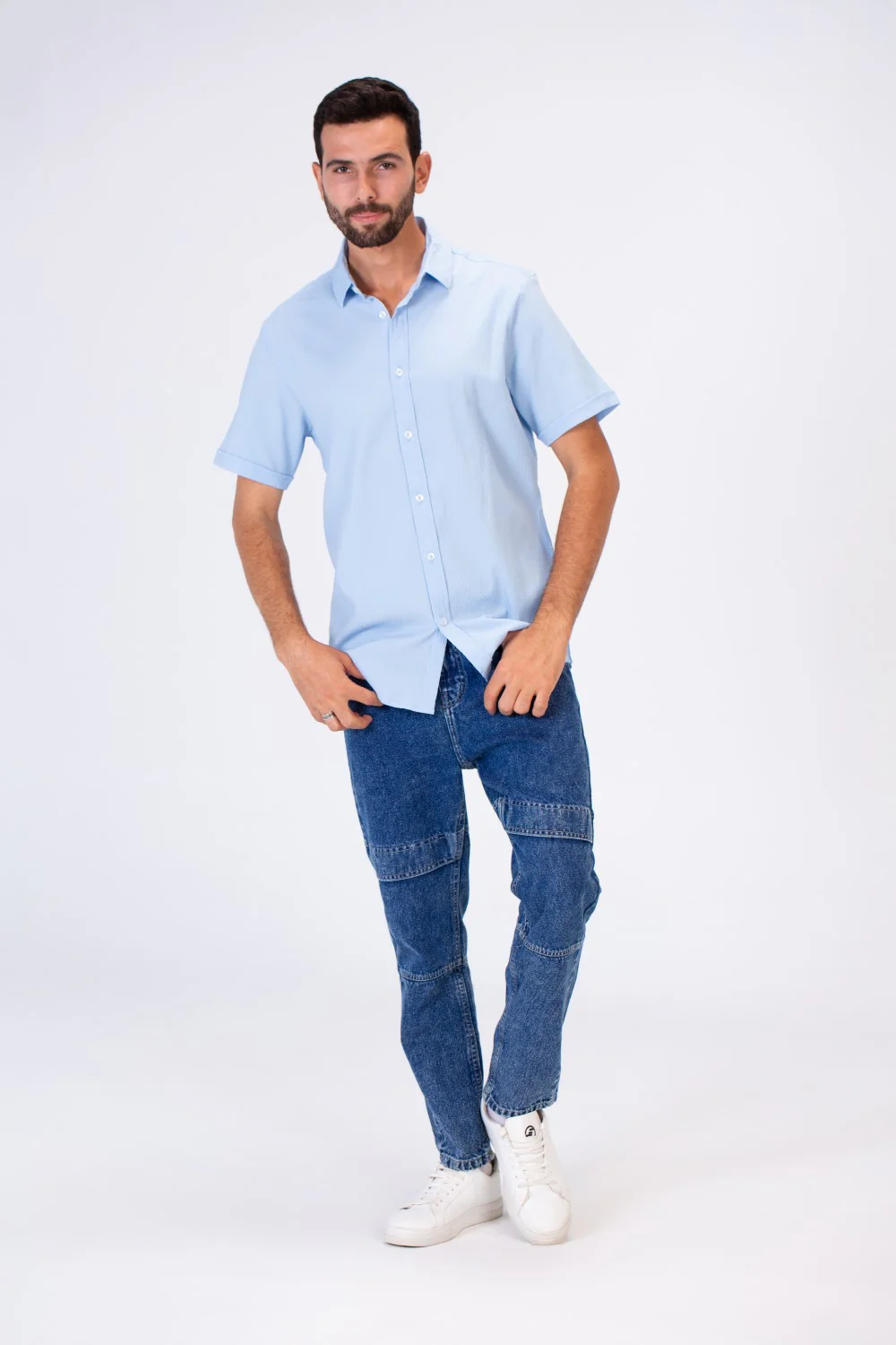 Men's Slim Fit Basic Plain Short Sleeves Shirt With Comfortable Fit - Image 6