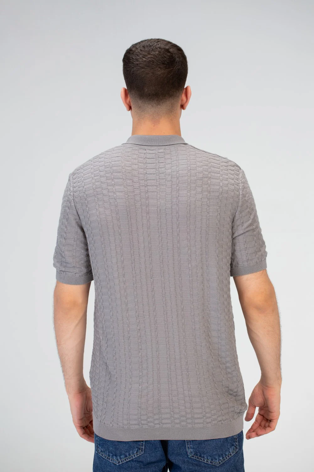 Mens Slim Fit Basic Polo Trico T-Shirt With A Unique Cut - Image 2