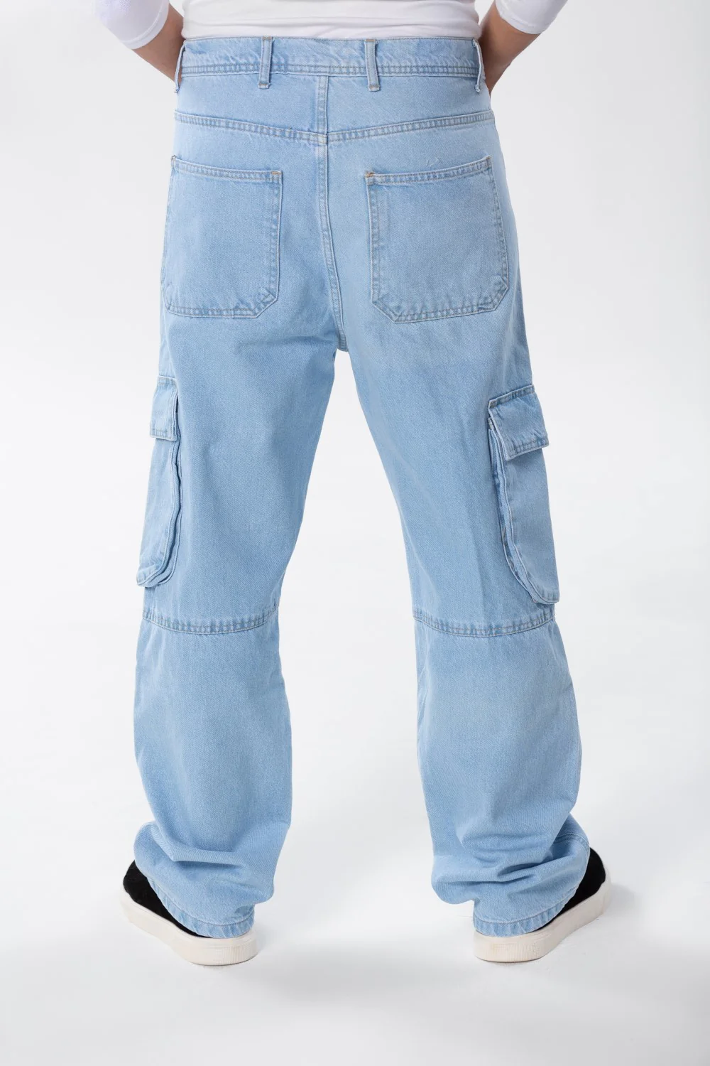 Men's Slim Fit Cargo Jeans Pants With Side Pockets - Image 14