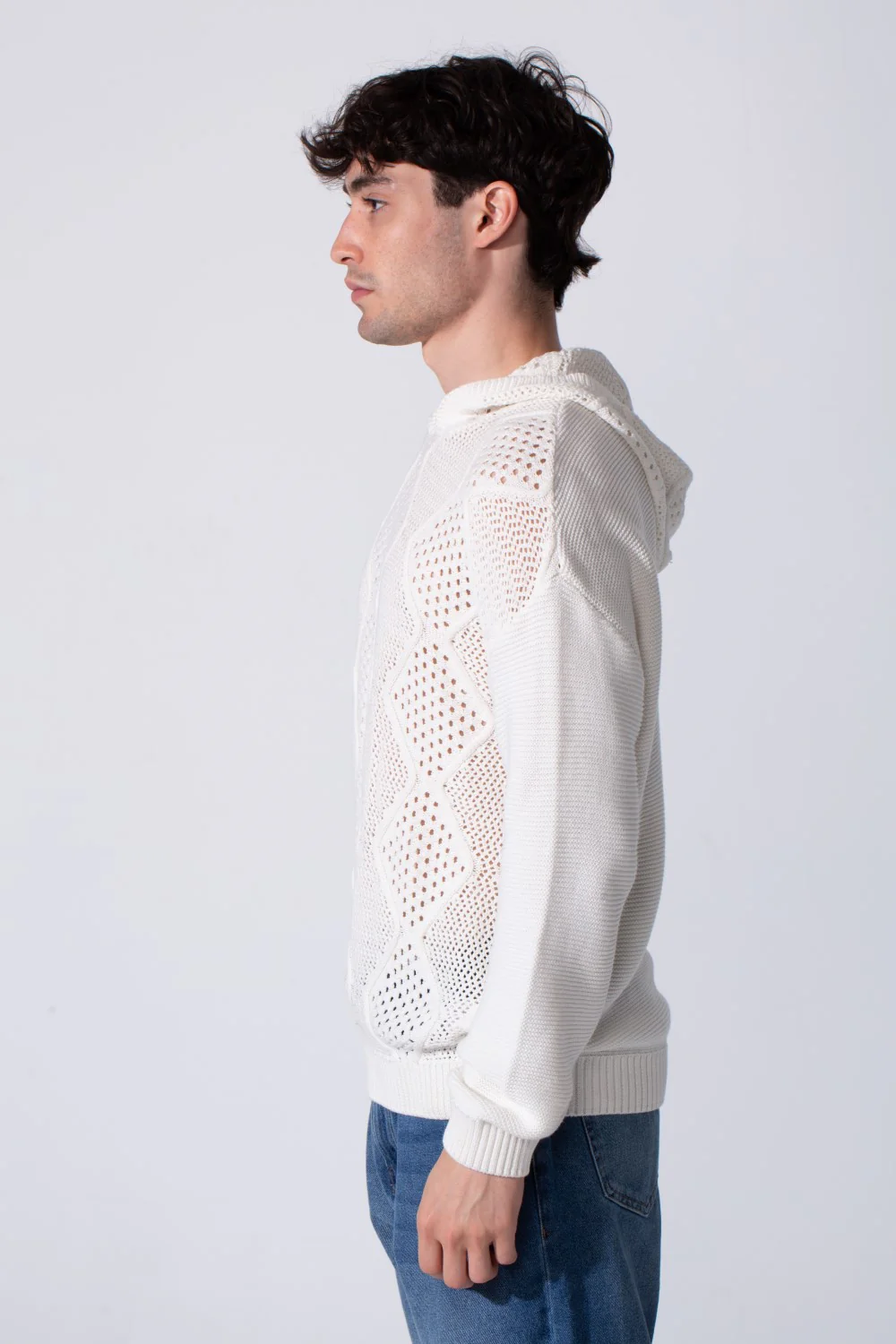 Men's Slim Fit Cotton Transparent Hood Pullover With Long Sleeves - Image 7