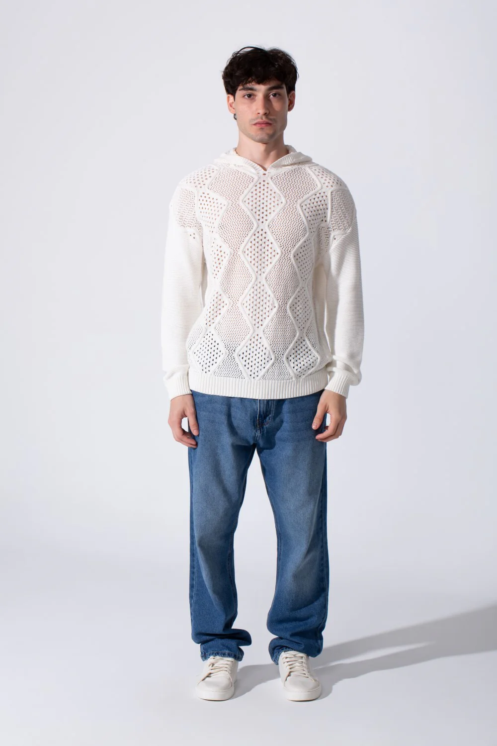 Men's Slim Fit Cotton Transparent Hood Pullover With Long Sleeves - Image 8