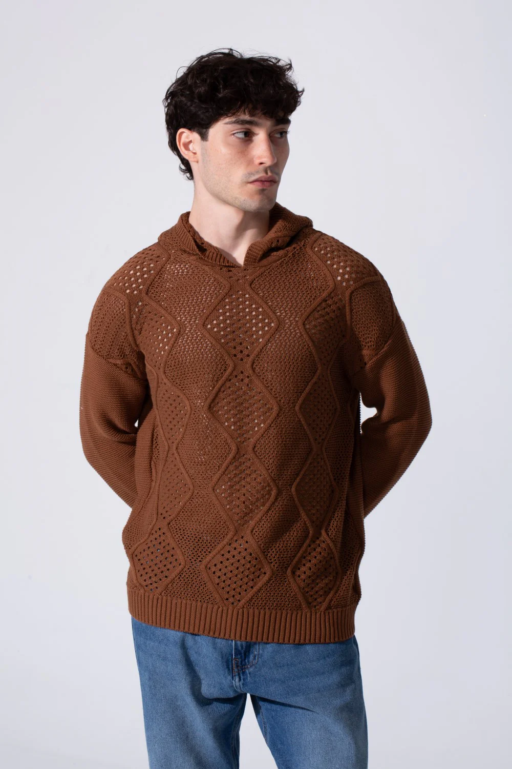 Men's Slim Fit Cotton Transparent Hood Pullover With Long Sleeves - Image 9