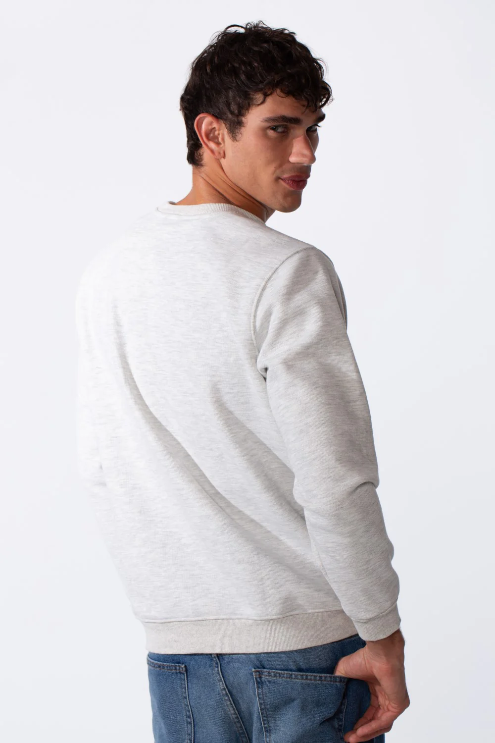 Men's Slim Fit Crew Neck Front Text Print Long Sleeve Sweatshirt - Image 10