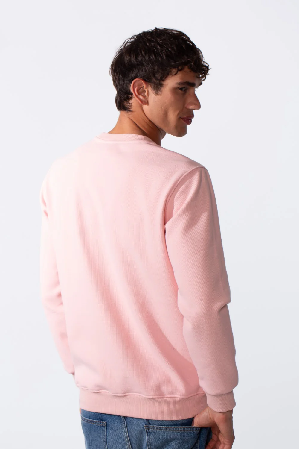 Men's Slim Fit Crew Neck Front Text Print Long Sleeve Sweatshirt - Image 6
