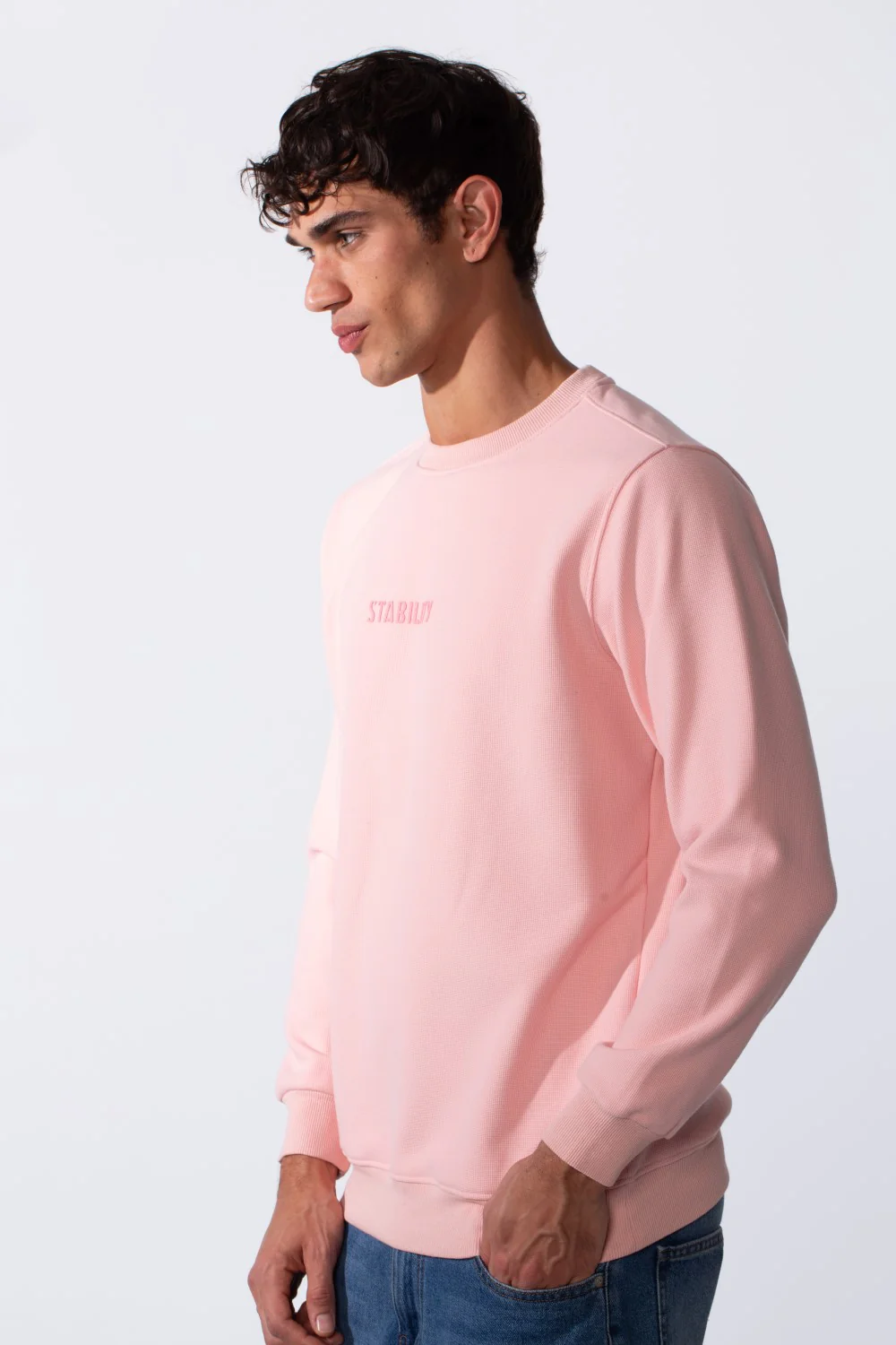 Men's Slim Fit Crew Neck Front Text Print Long Sleeve Sweatshirt - Image 8