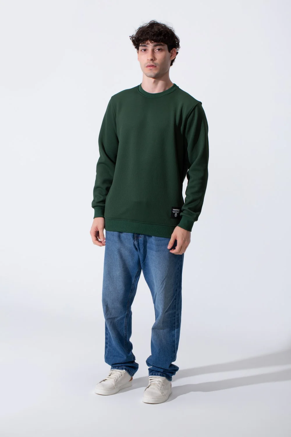 Men's Slim Fit Crew Neck Long Sleeved Sweatshirt - Image 12