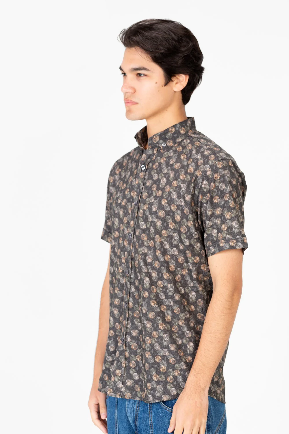 Men's Slim Fit Dotted Half Sleeve Shirt - Image 7