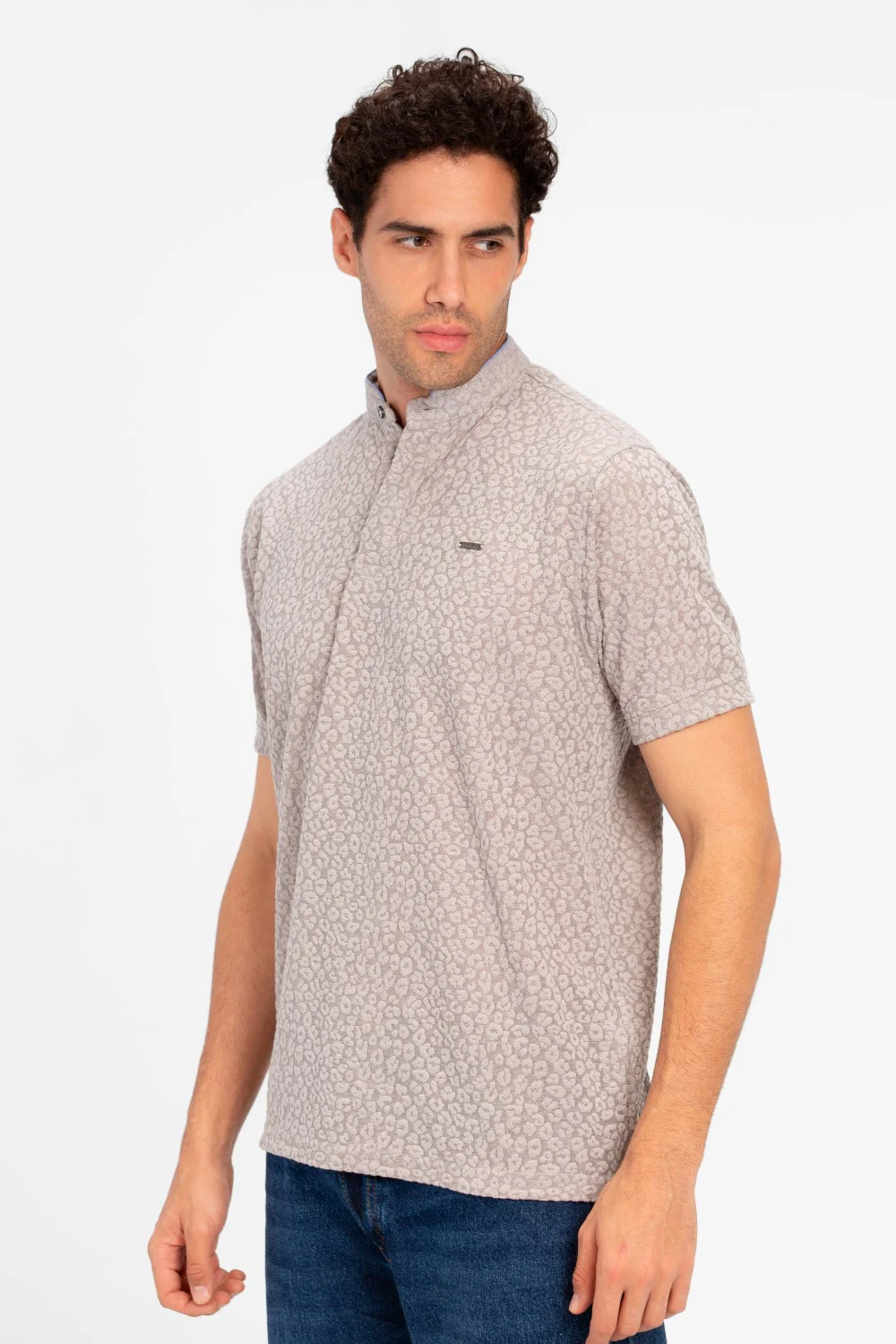 Men's Slim Fit Dotted Polo T-shirt In Distinctive Design - Image 3