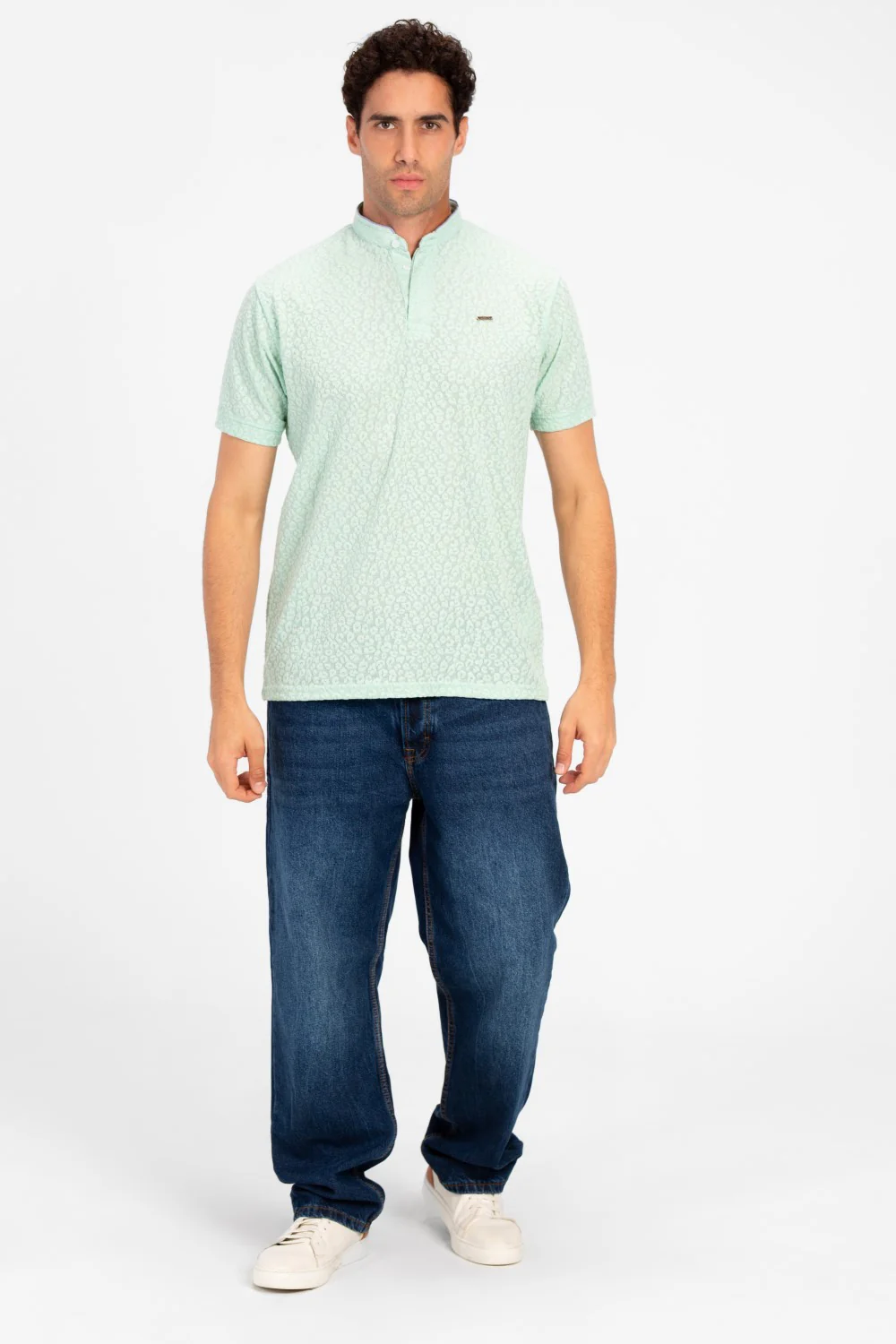 Men's Slim Fit Dotted Polo T-shirt In Distinctive Design - Image 8