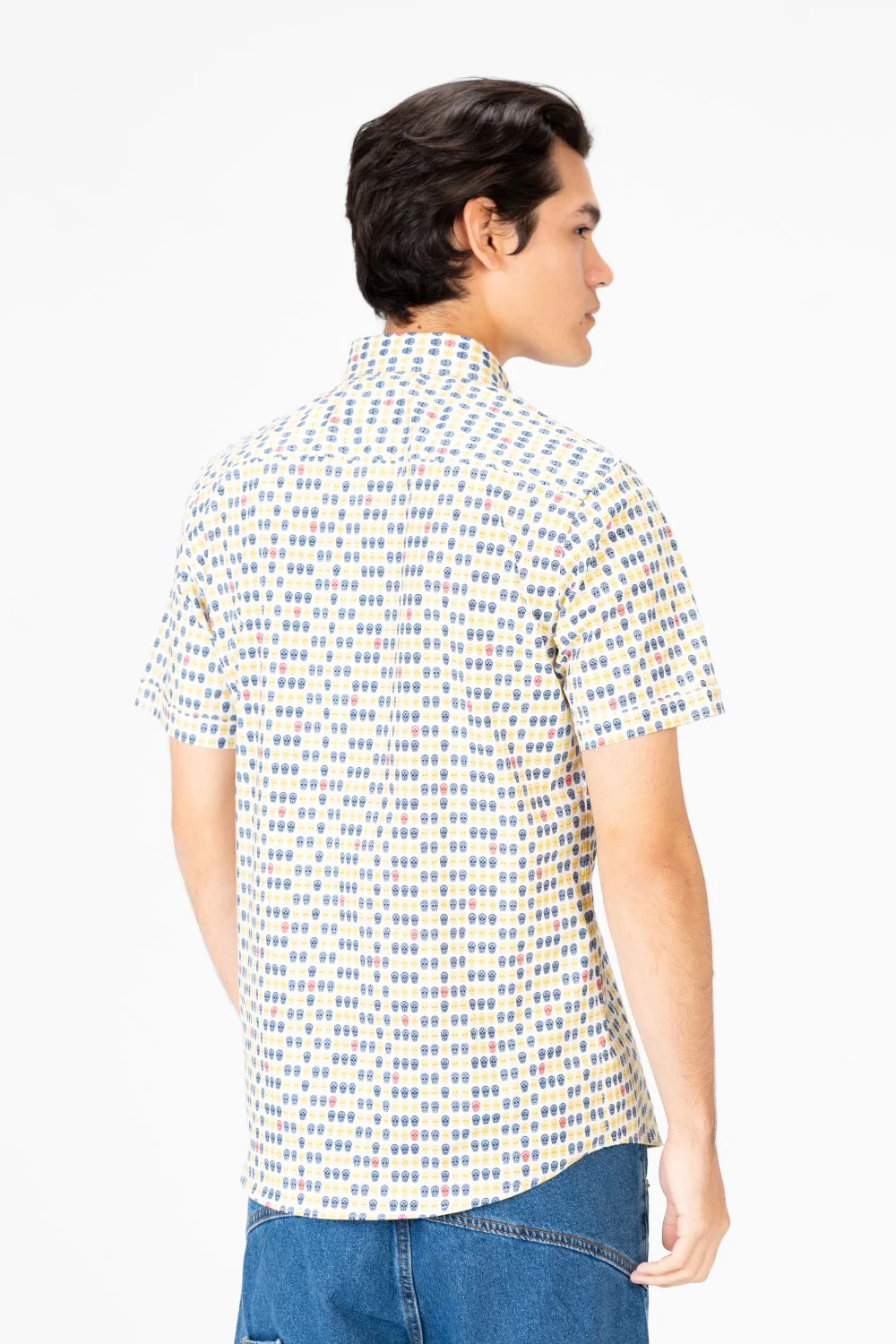 Men's Slim Fit Dotted Poplin Half sleeve Shirt - Image 6