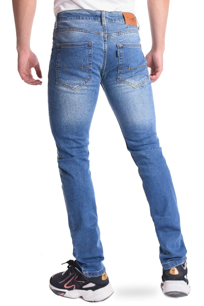 Men's Slim Fit Five Pockets cutting Straight Leg Jeans Pants - Image 2