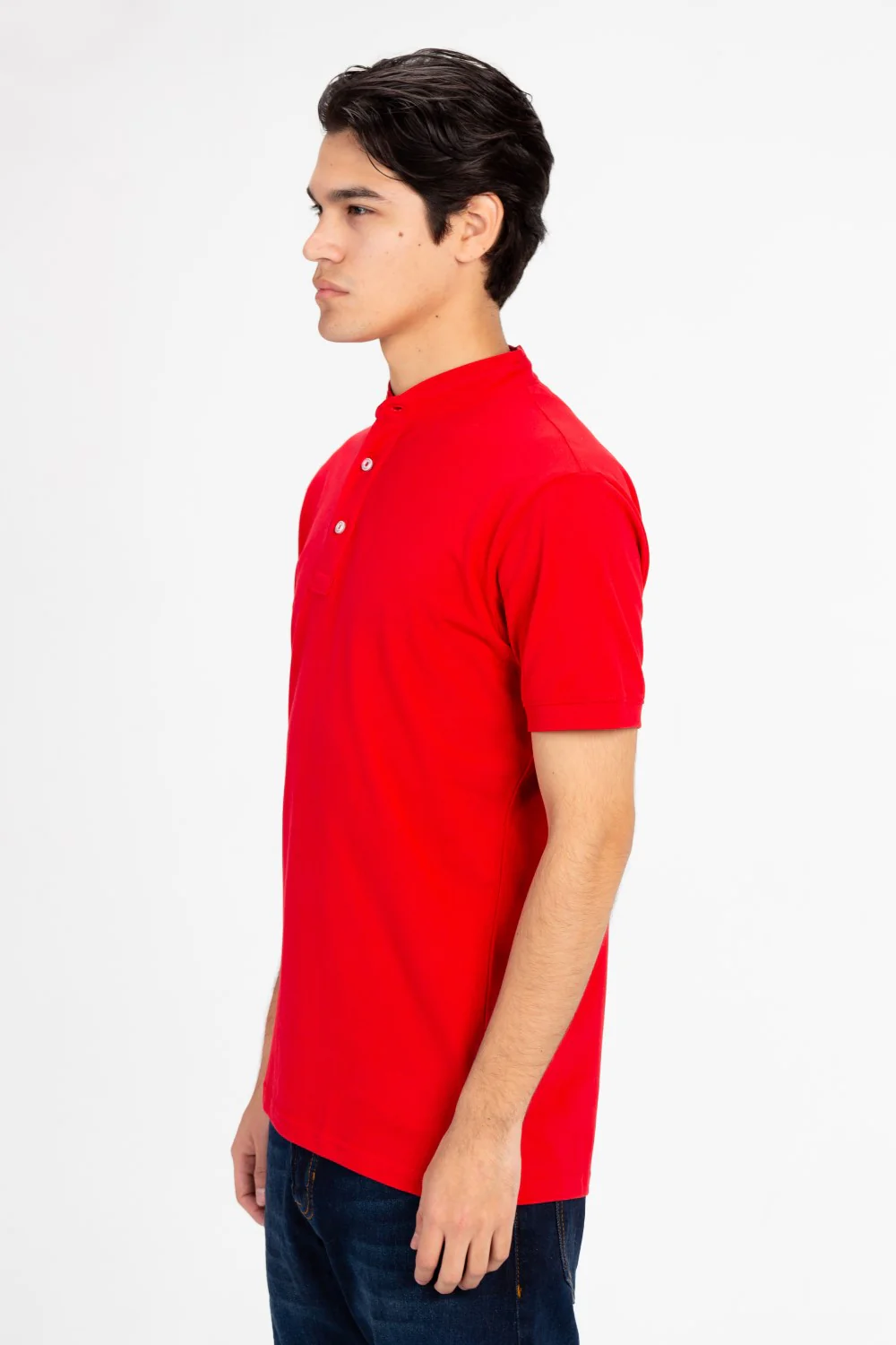 Men's Slim Fit Front Half Button Polo T-Shirt - Image 15