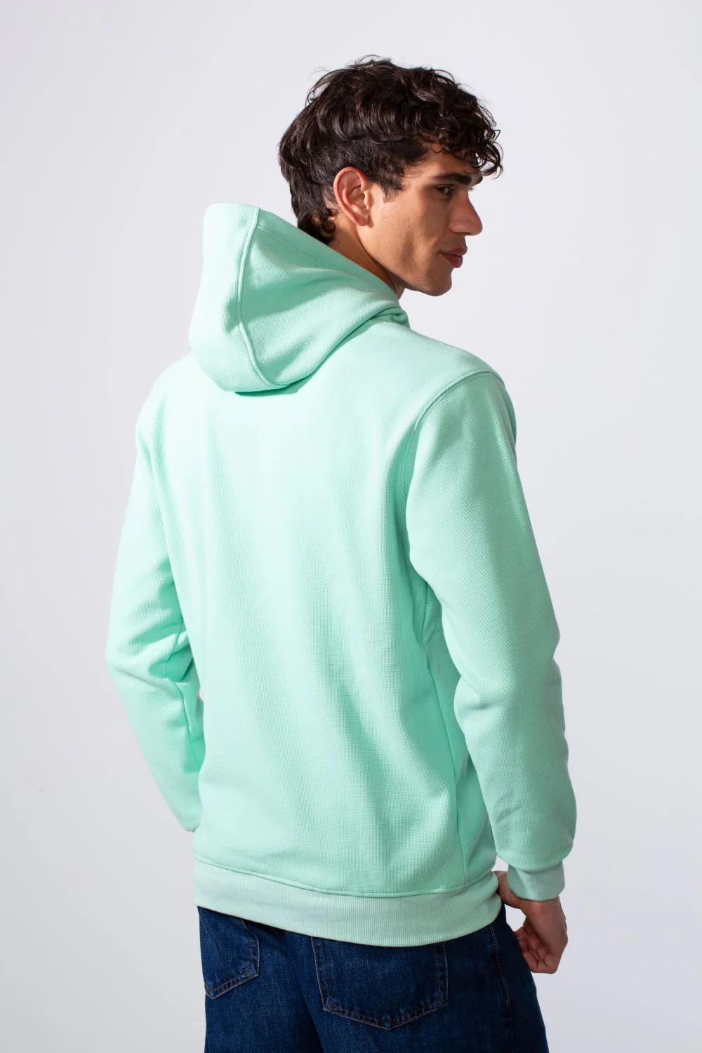 Men's Slim Fit Front Print Hood Sweatshirt With Kangaroo Pocket - Image 2