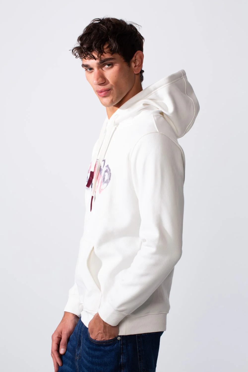 Men's Slim Fit Front Print Hood Sweatshirt With Kangaroo Pocket - Image 8