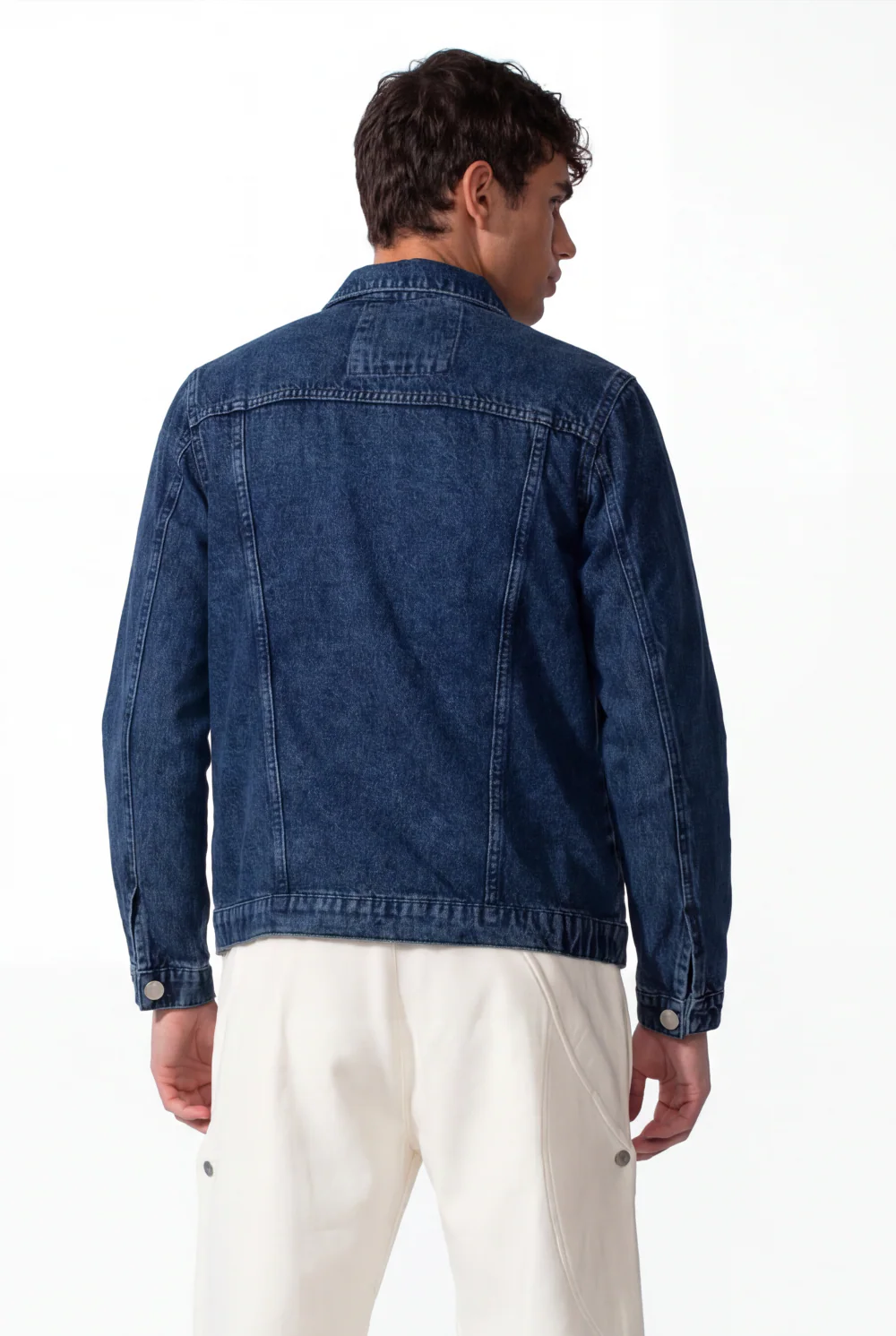 Men's Slim Fit Full Zip Long Sleeves Jeans Jacket With Pockets - Image 14