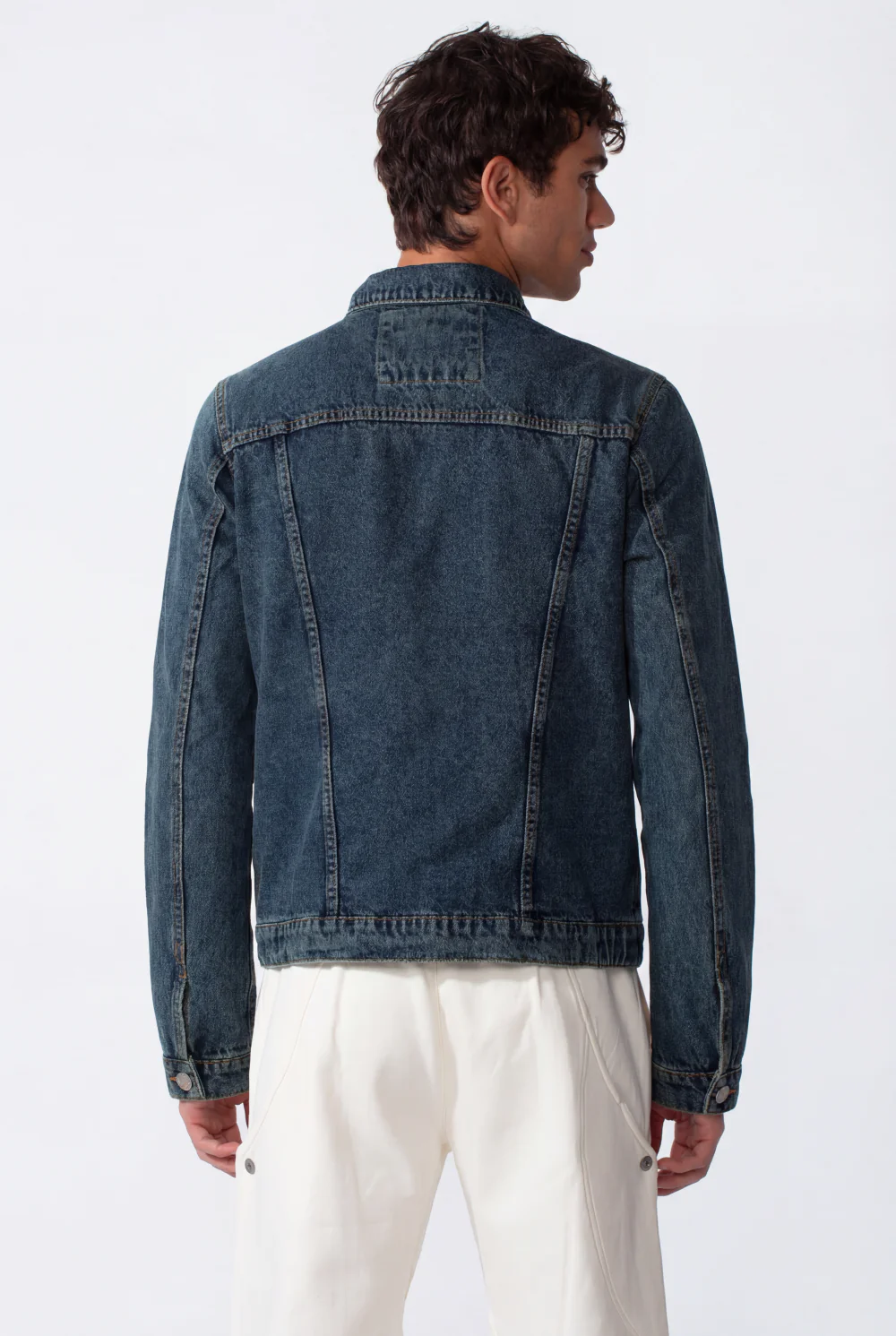 Men's Slim Fit Full Zip Long Sleeves Jeans Jacket With Pockets - Image 6