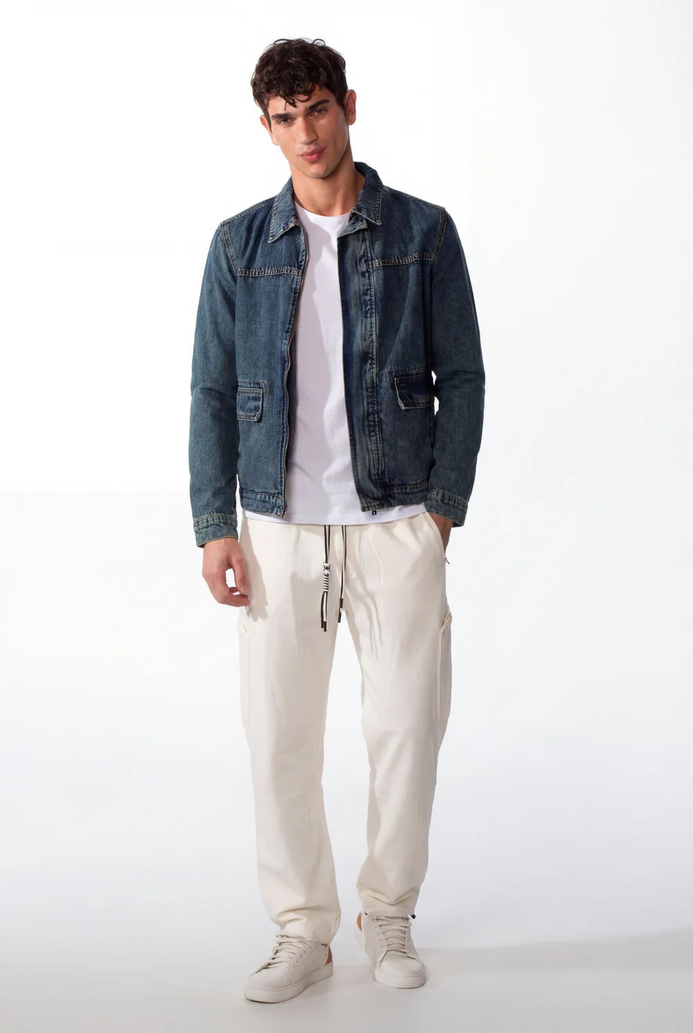 Men's Slim Fit Full Zip Long Sleeves Jeans Jacket With Pockets - Image 7