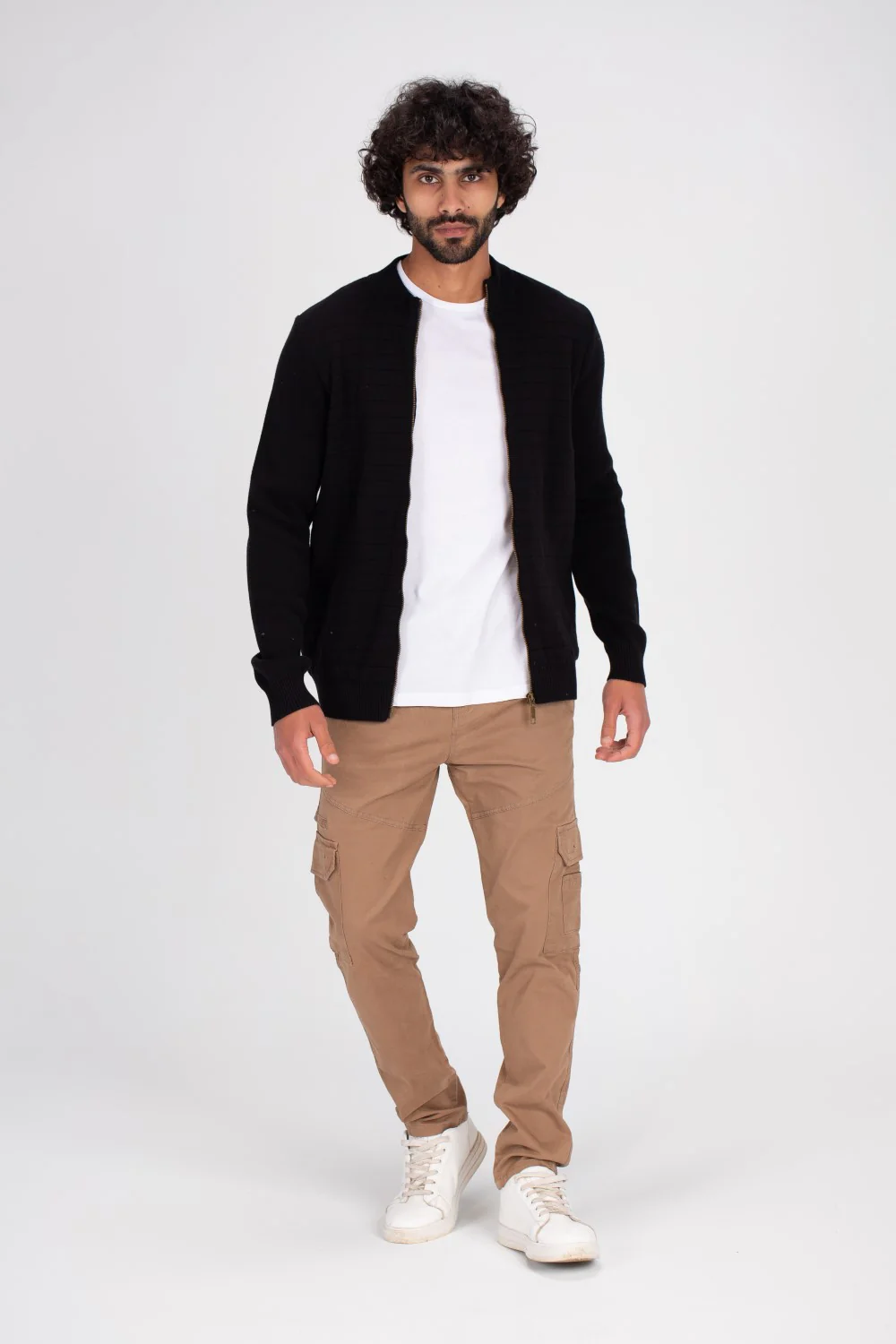 Men's Slim Fit Full Zipper Padded Basic Wool Pullover