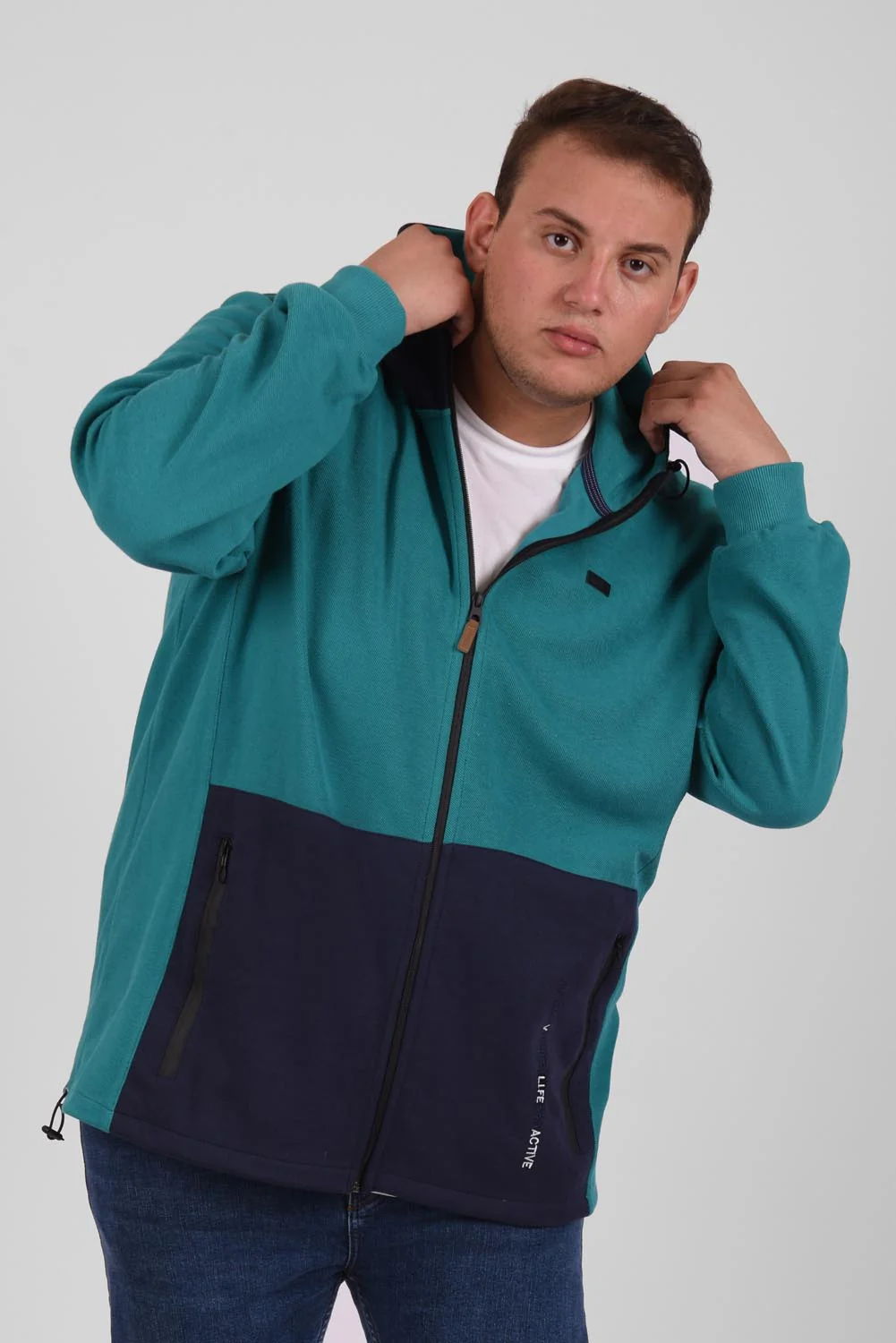 Men's Slim Fit Full Zipper Padded Soft Melton Multi Color Big Size Sweatshirt - Image 3