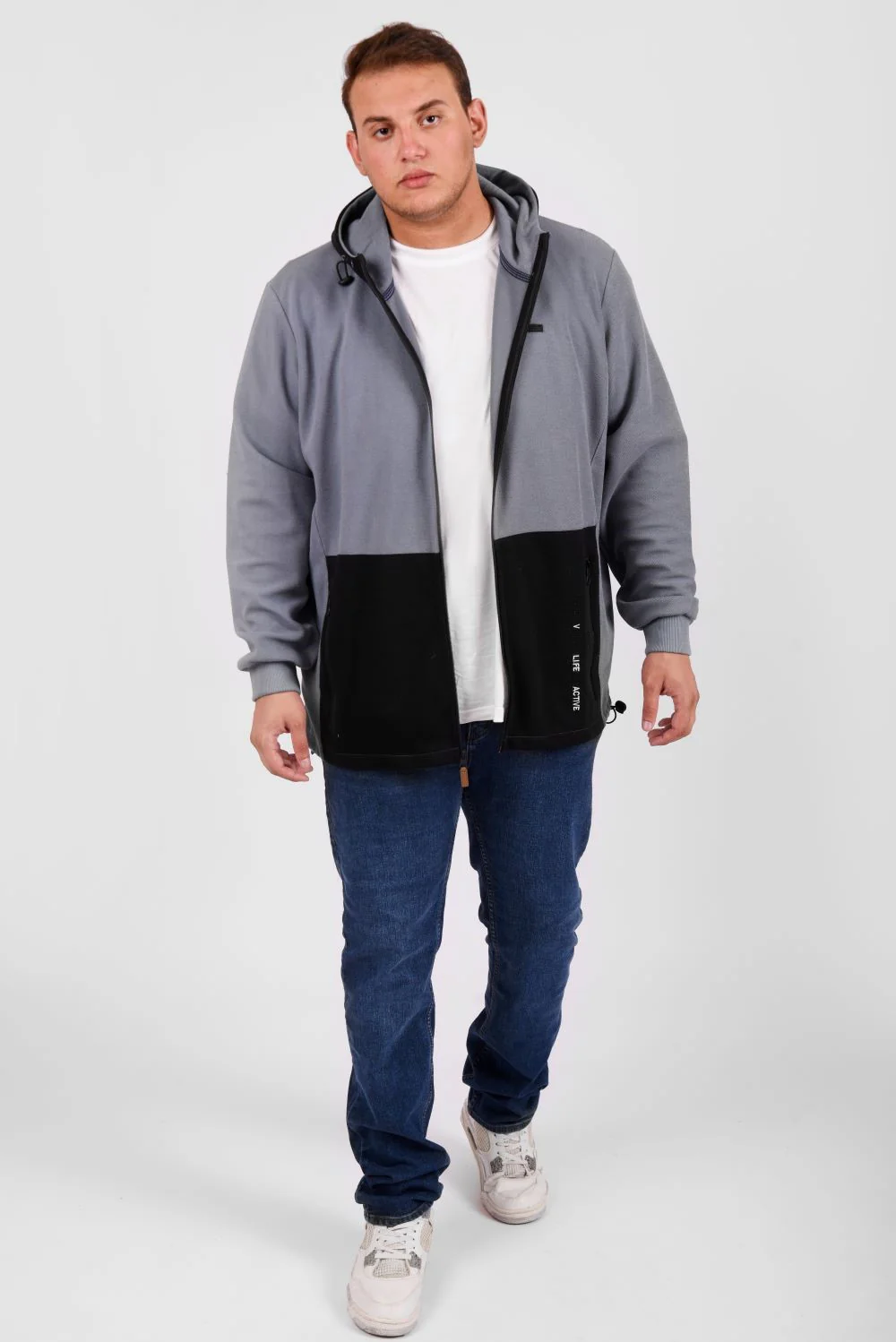 Men's Slim Fit Full Zipper Padded Soft Melton Multi Color Big Size Sweatshirt - Image 6