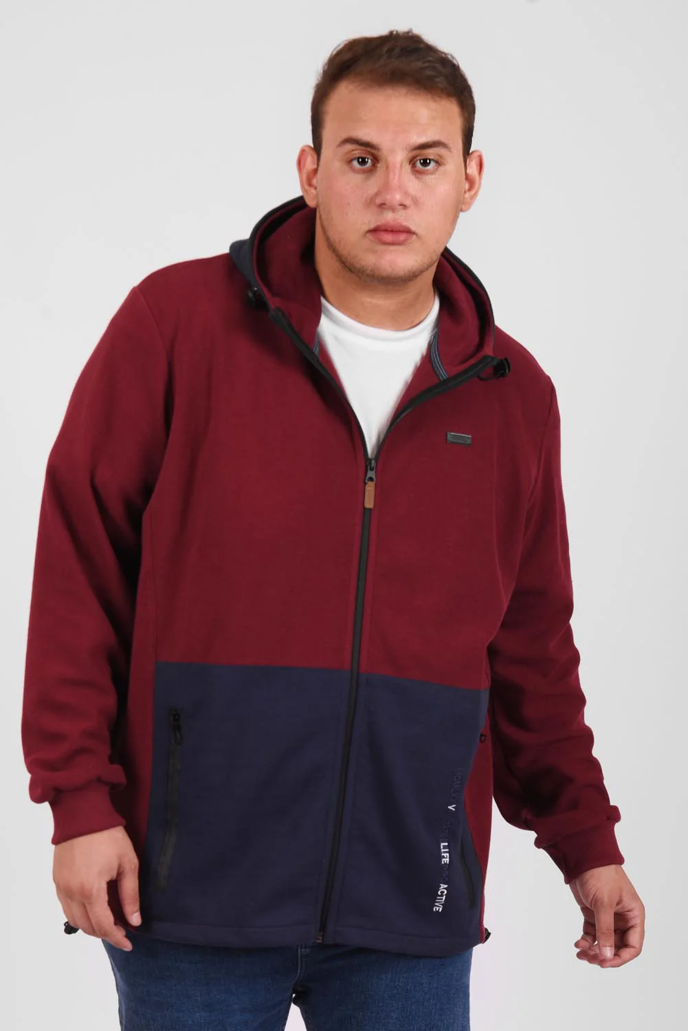 Men's Slim Fit Full Zipper Padded Soft Melton Multi Color Big Size Sweatshirt - Image 9