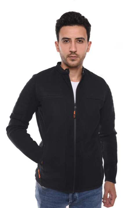 Men's Slim Fit Full Zipper Padded Sweatshirt - Image 3
