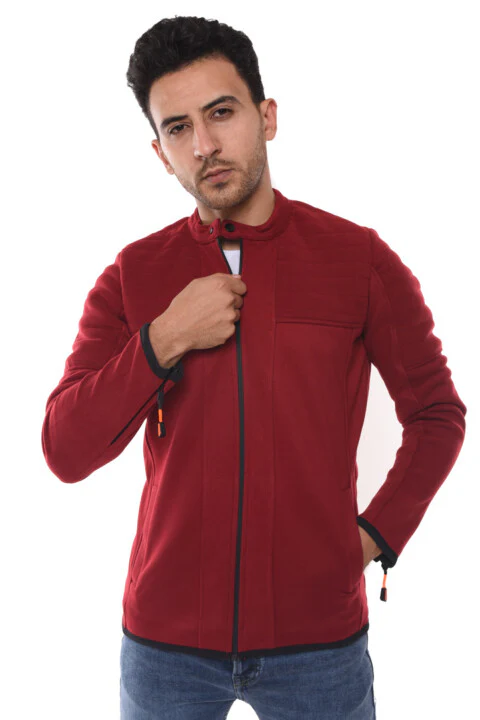 Men's Slim Fit Full Zipper Padded Sweatshirt - Image 6