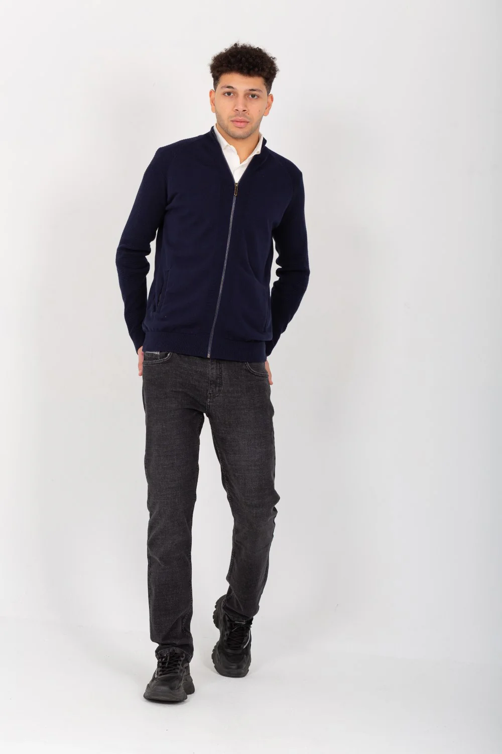 Men's Slim Fit Full Zipper Round Unique Style Pullover - Image 4