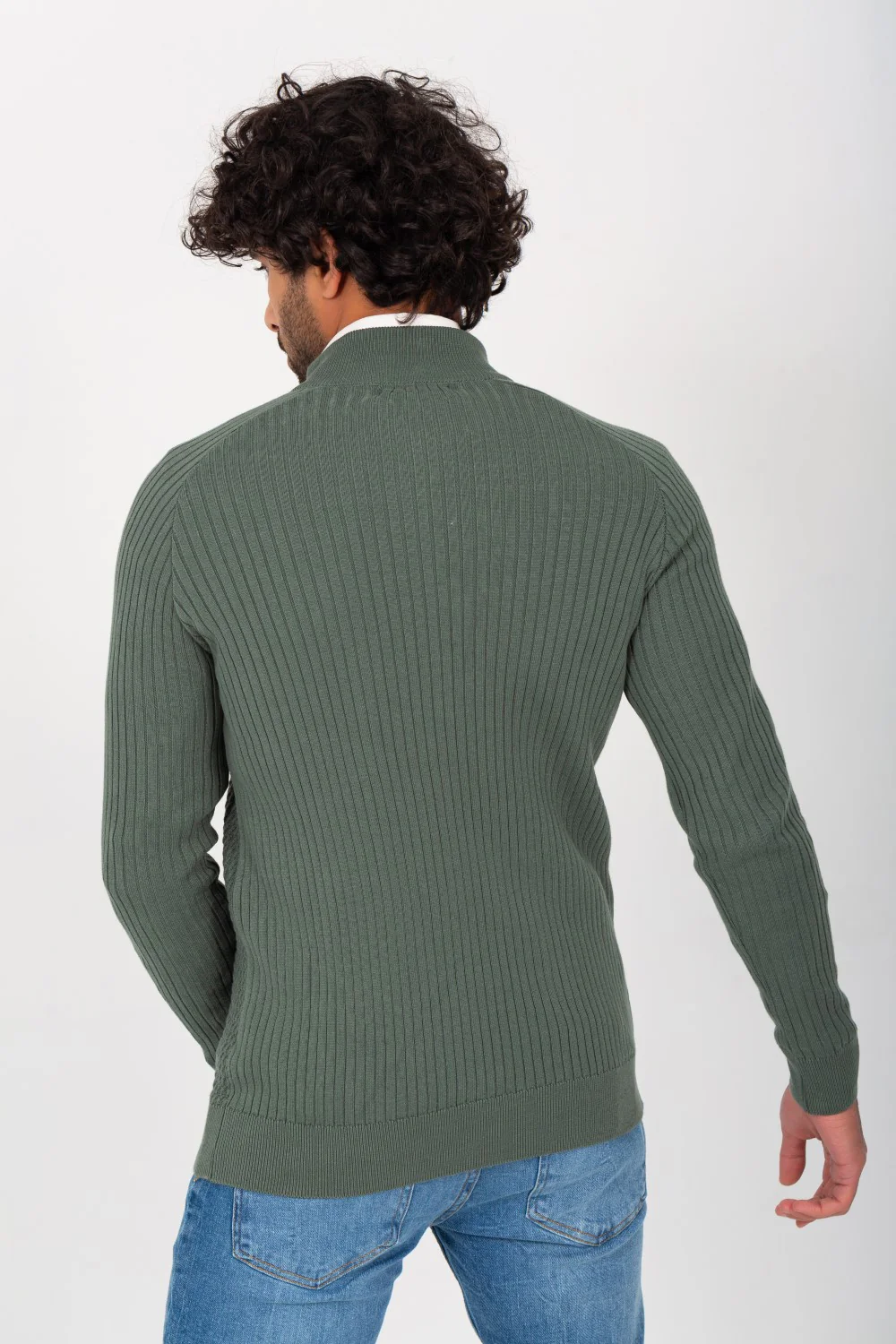 Men's Slim Fit Full Zipper Unique Style Soft Wool Pullover - Image 11