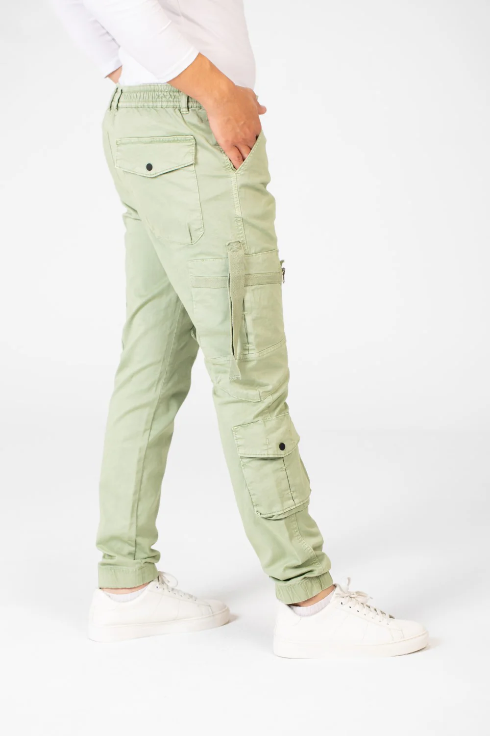 Men's Slim Fit Gabardine Sherwal Pants With Front Zip Pockets - Image 19