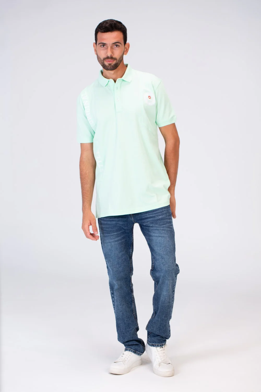 Mens Slim Fit Half Sleeve Polo T-shirt With Tomato Print On The Front - Image 6