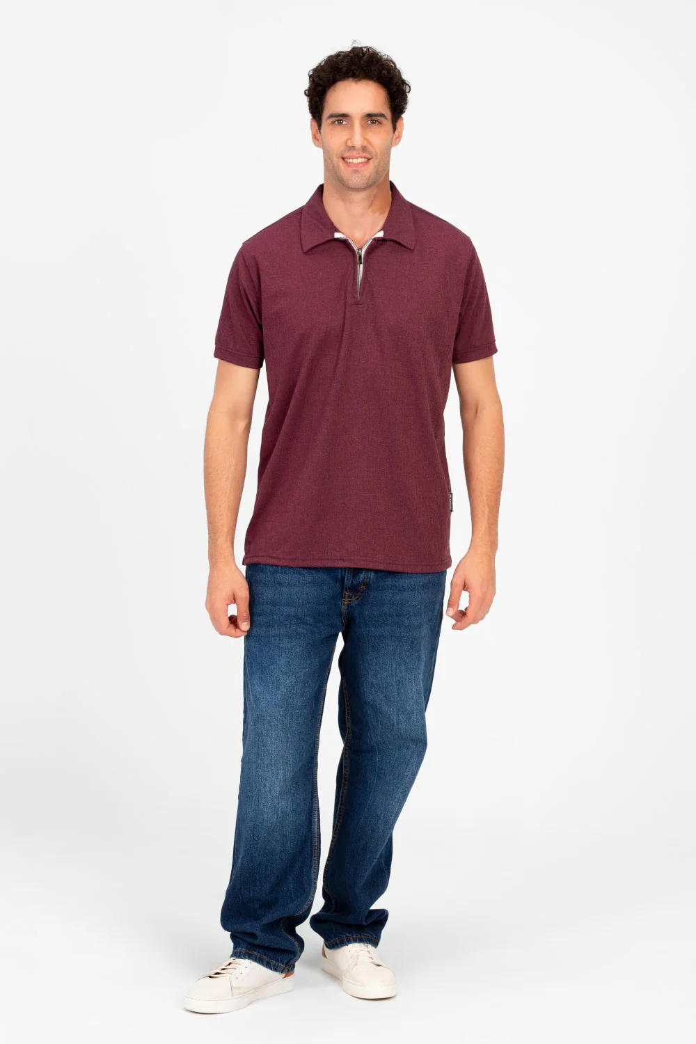 Men's Slim Fit Half Zip Polo T-Shirt - Image 12