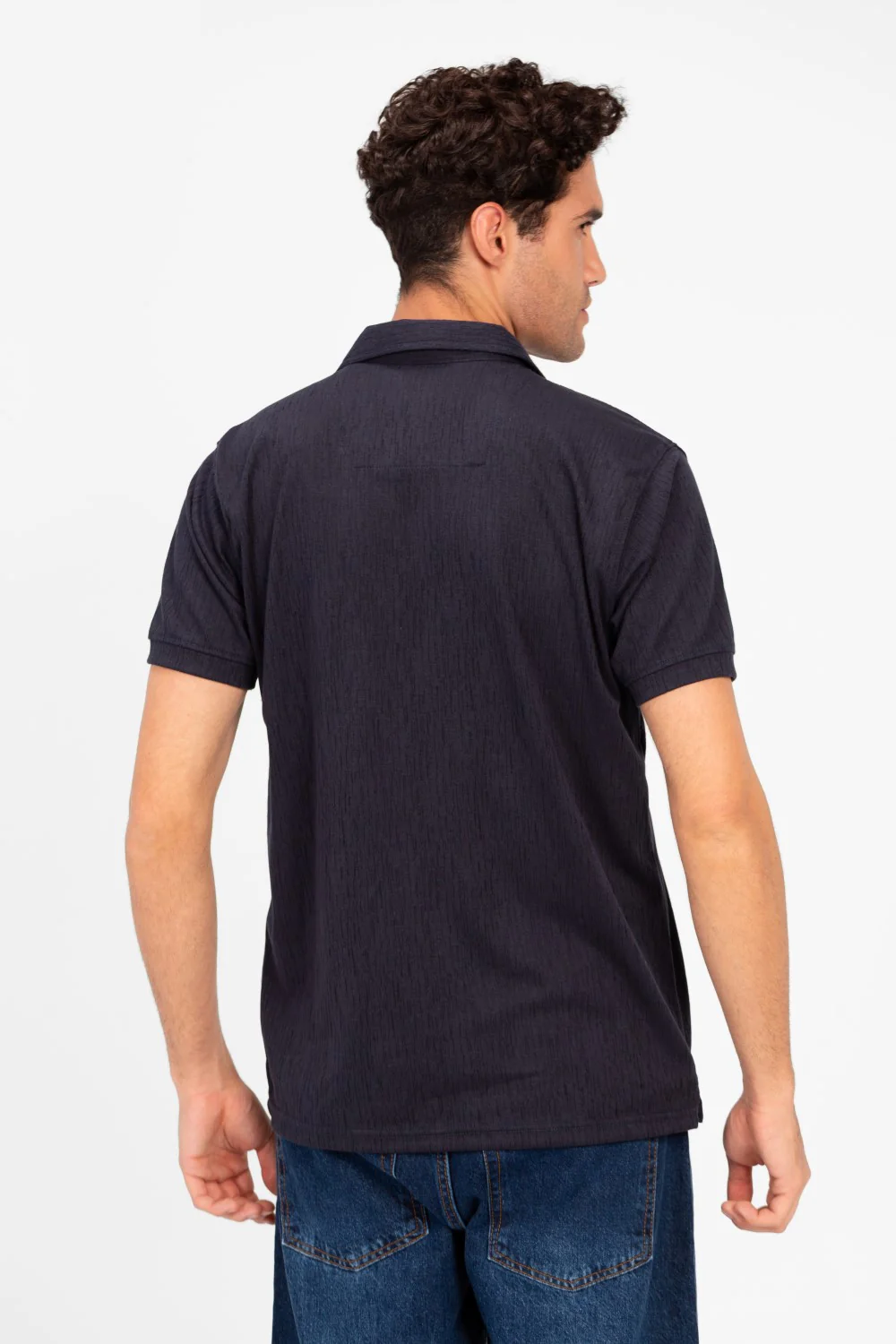 Men's Slim Fit Half Zip Polo T-Shirt - Image 2