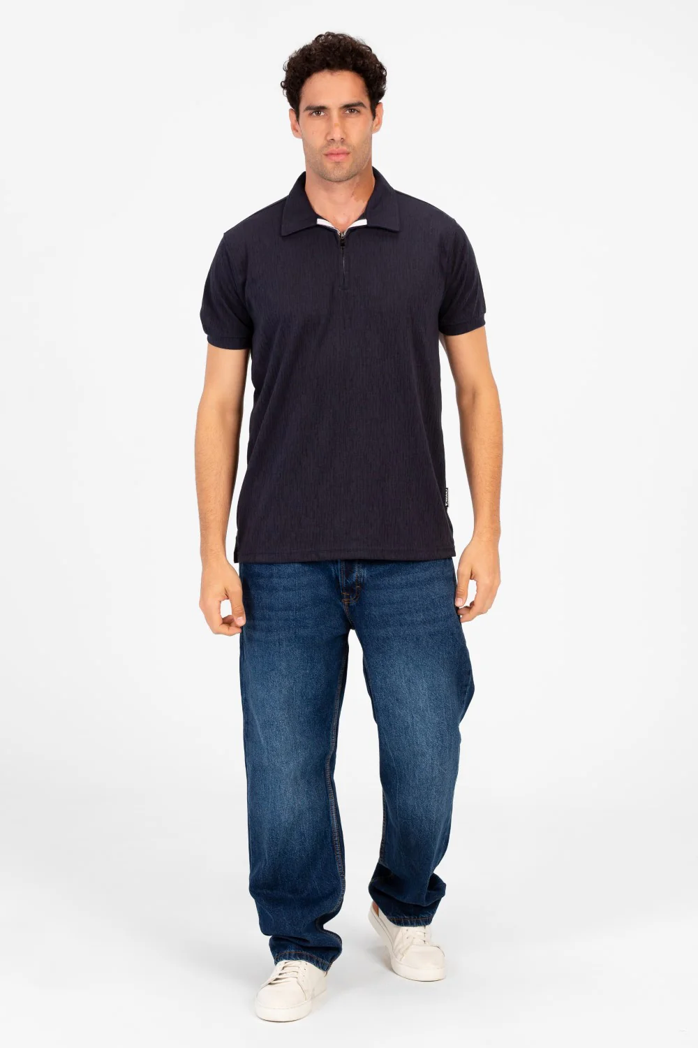 Men's Slim Fit Half Zip Polo T-Shirt - Image 4