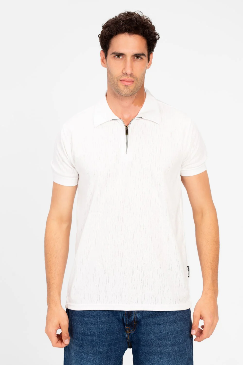 Men's Slim Fit Half Zip Polo T-Shirt - Image 5