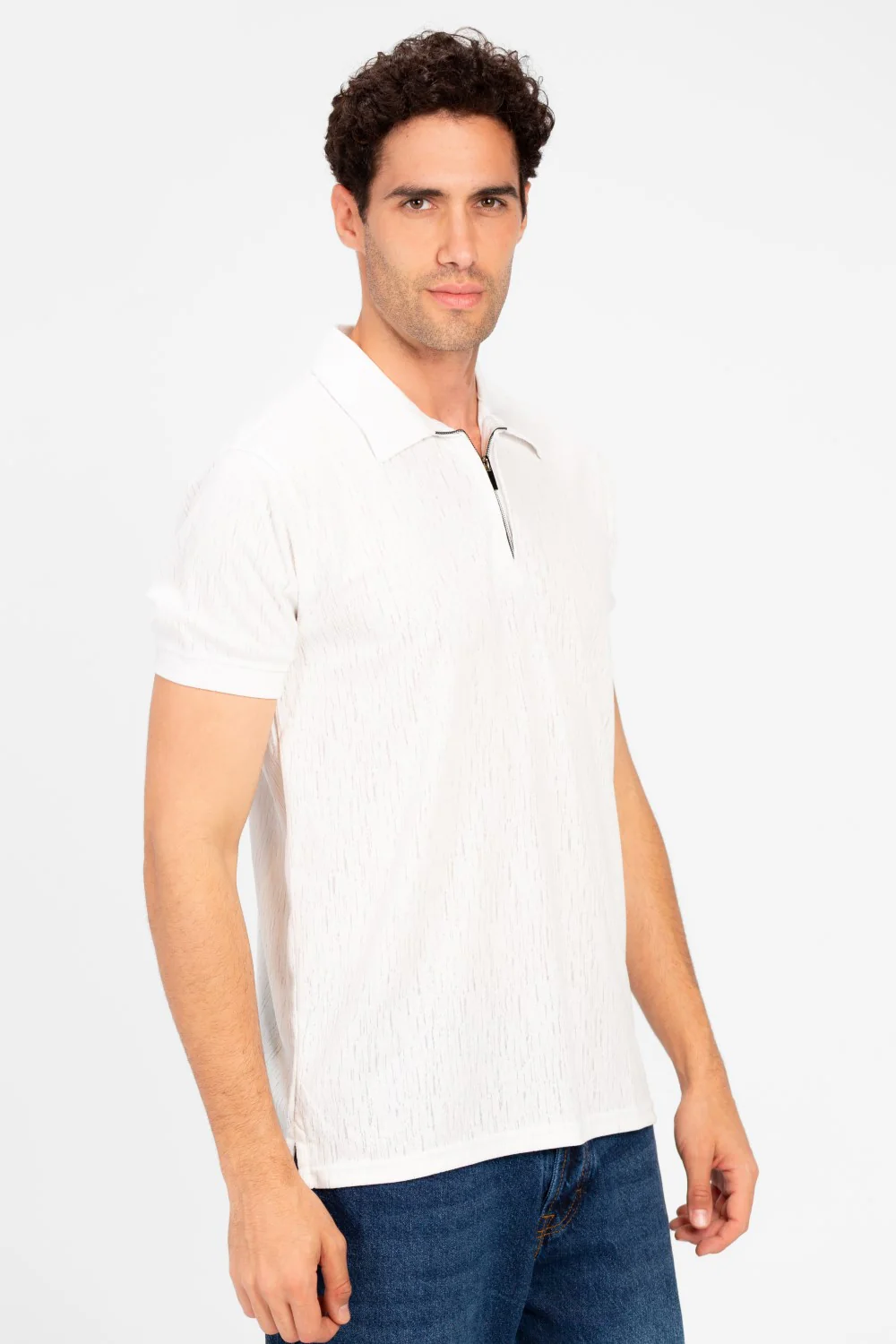 Men's Slim Fit Half Zip Polo T-Shirt - Image 7