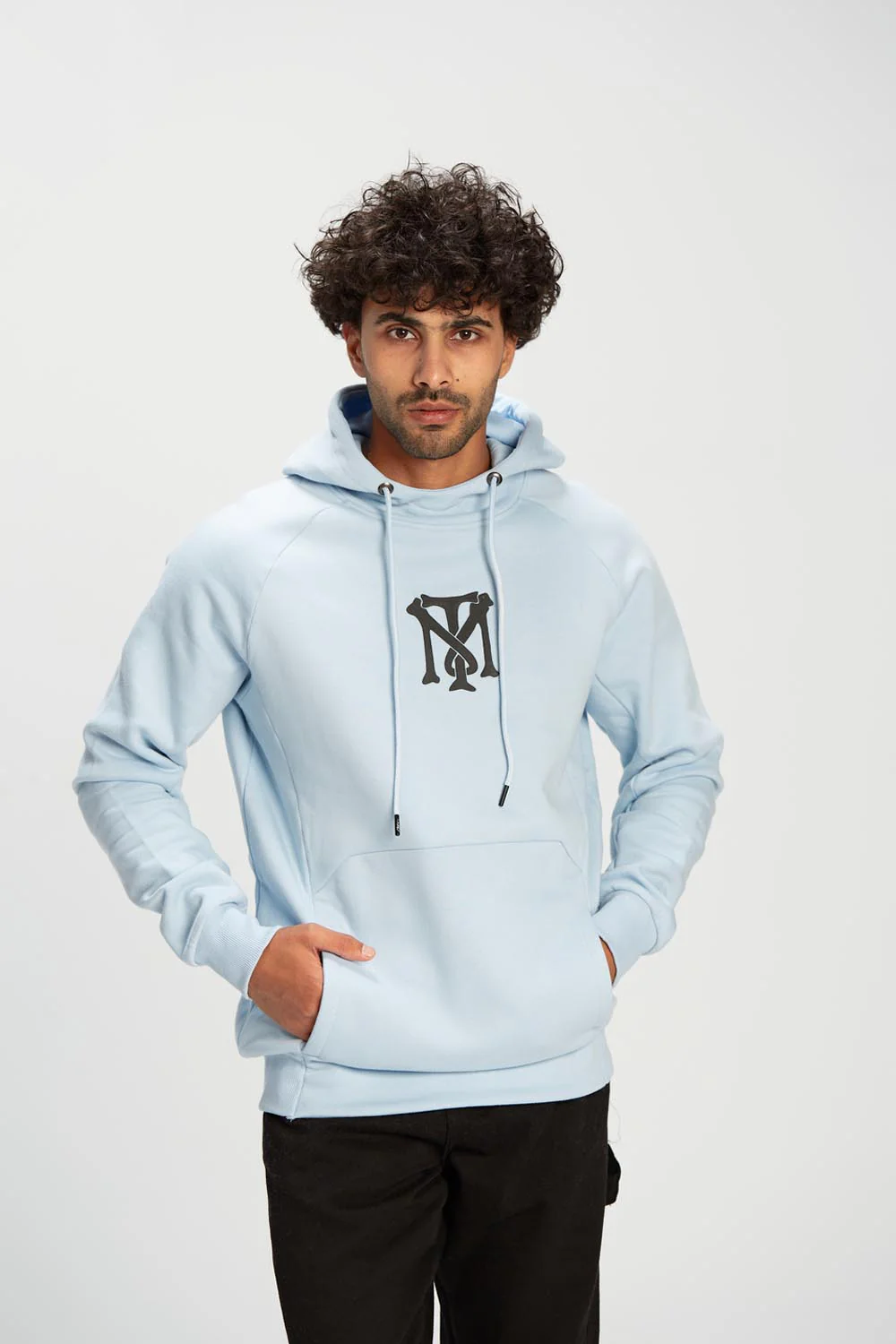 Men's Slim Fit Hooded Made Of Soft Melton Padded Front Printed Sweatshirt - Image 2