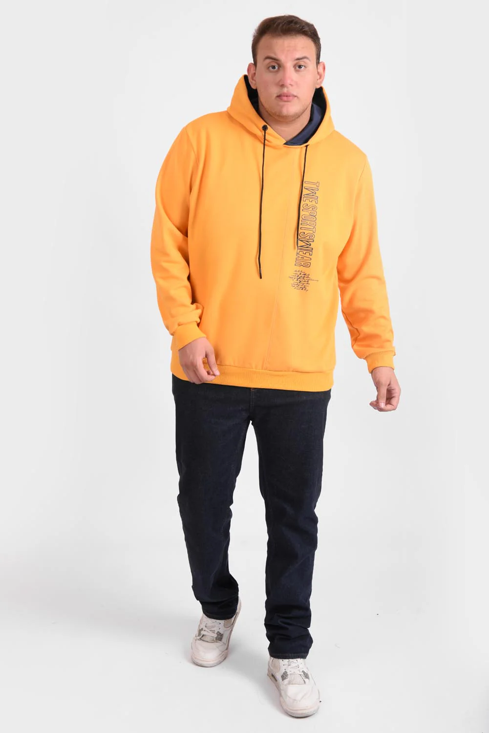Men's Slim Fit Hooded Melton Padded Basic Hoodie Big Size Sweatshirt - Image 6