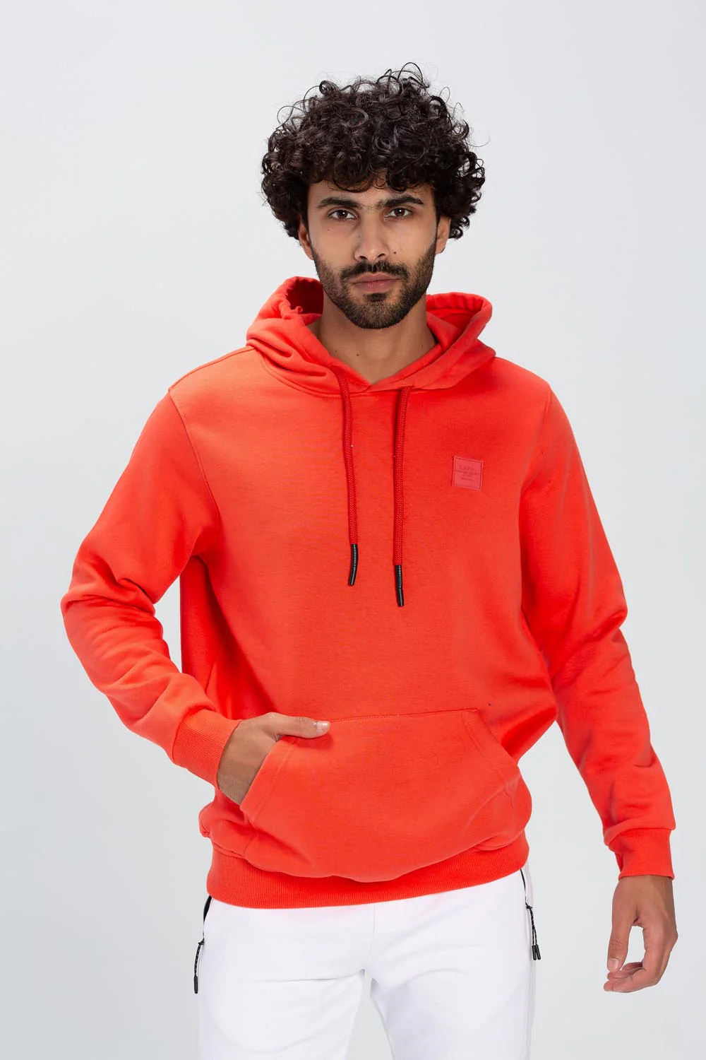 Men's Slim Fit Hoodie Made Of Comfort Melton Padded Front Printed Sweatshirt - Image 5