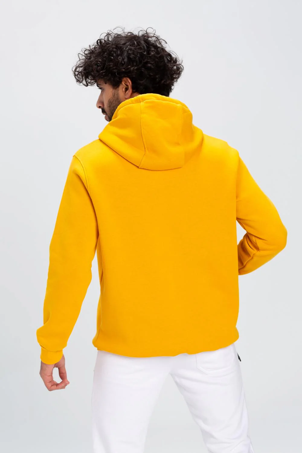 Men's Slim Fit Hoodie Made Of Comfort Melton Padded Front Printed Sweatshirt - Image 7