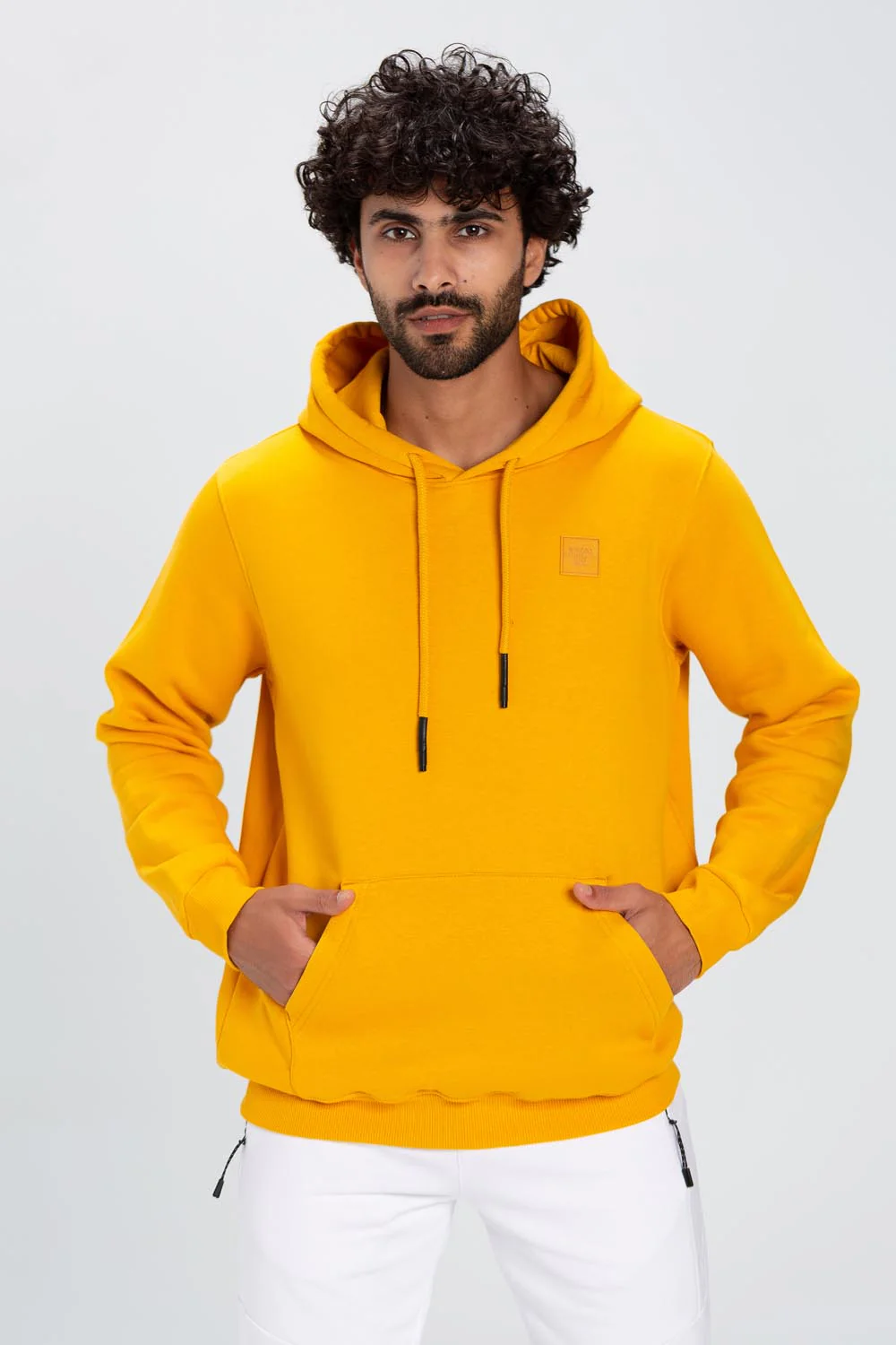 Men's Slim Fit Hoodie Made Of Comfort Melton Padded Front Printed Sweatshirt - Image 8