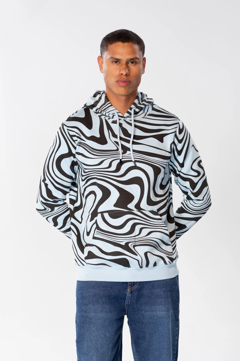 Men's Slim Fit Hoodie Sweatshirt With Full Print - Image 5