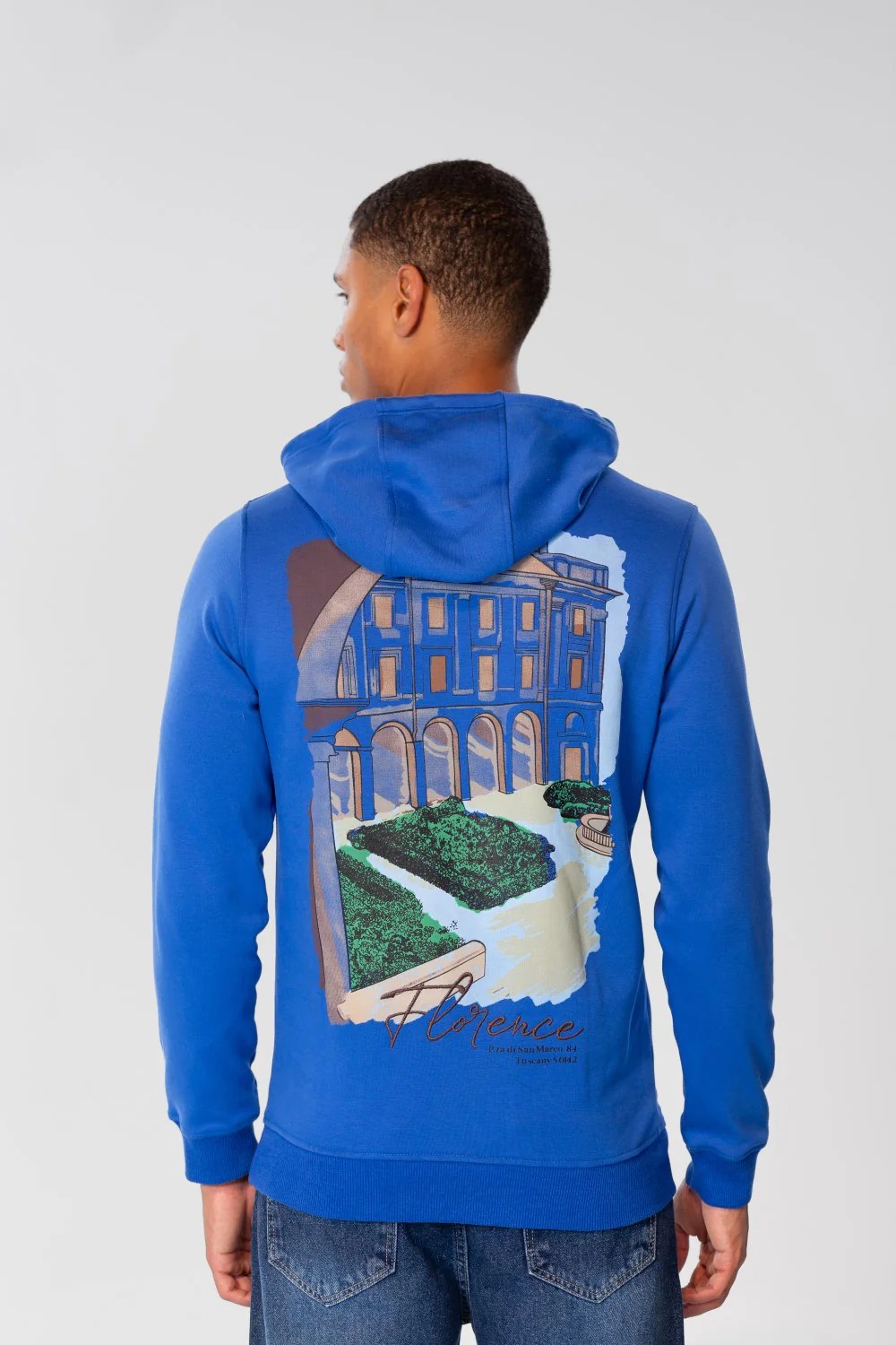 Men's Slim Fit Hoodie Sweatshirt With Graphic Print On The Back - Image 2