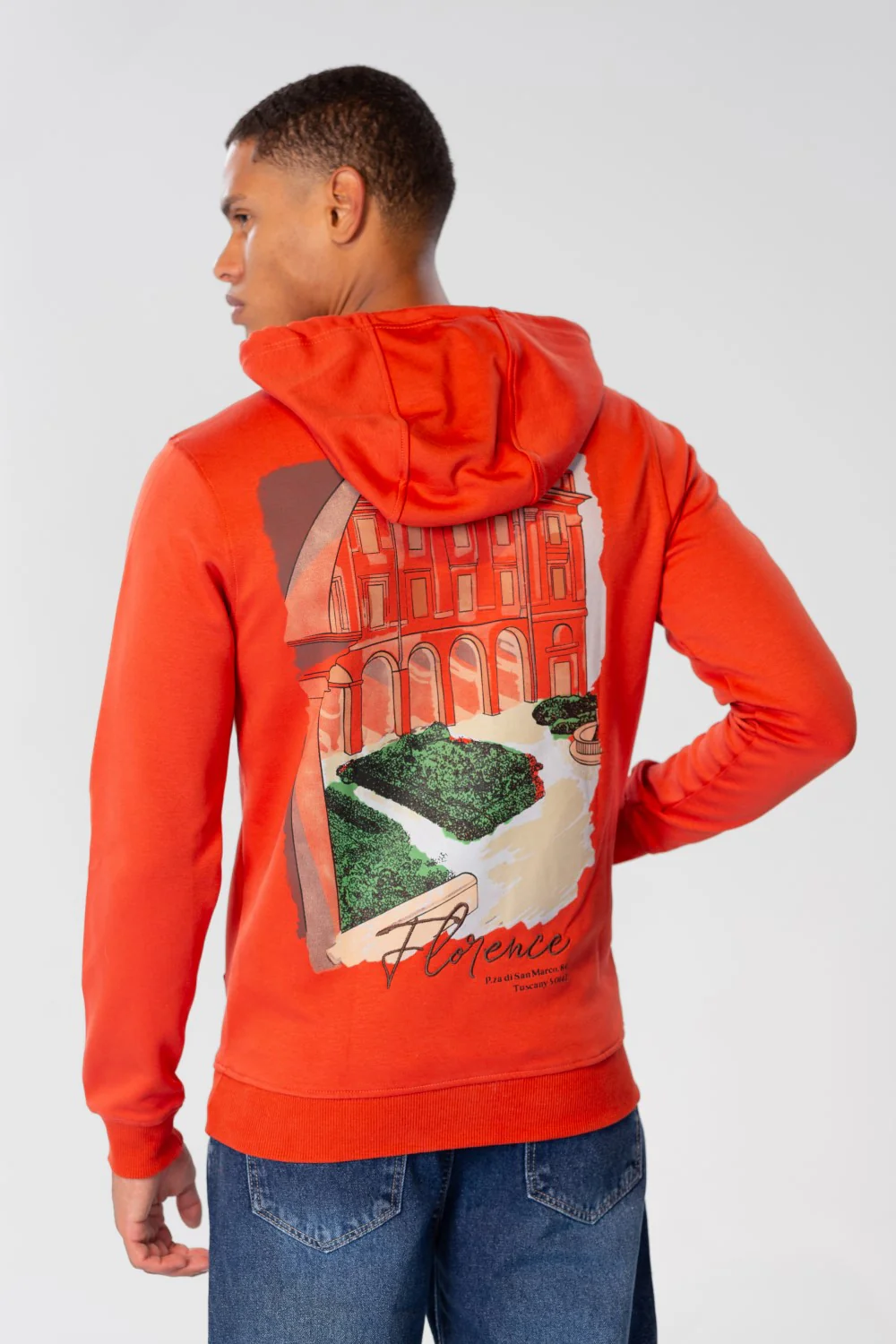 Men's Slim Fit Hoodie Sweatshirt With Graphic Print On The Back - Image 6